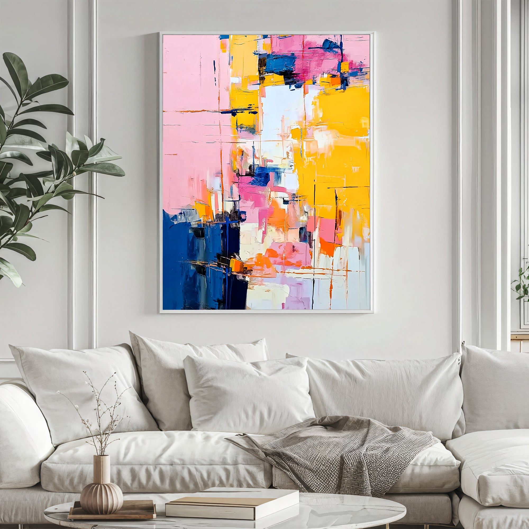 Textured Colorful Vitality | Pink Yellow