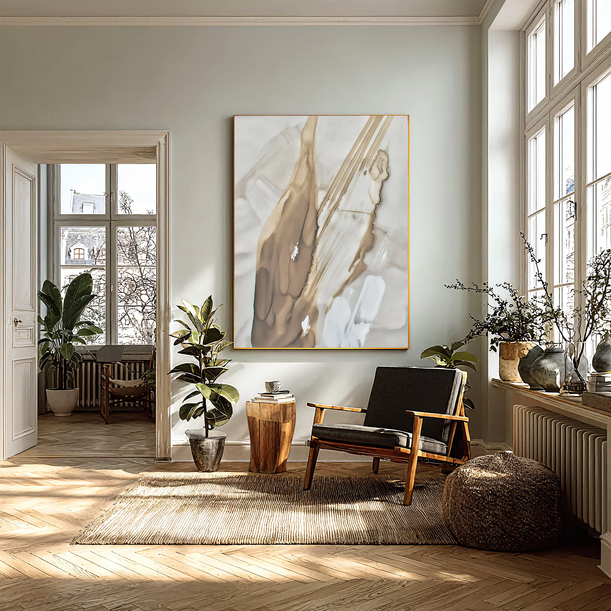 Textured Abstract Luxury | Beige White