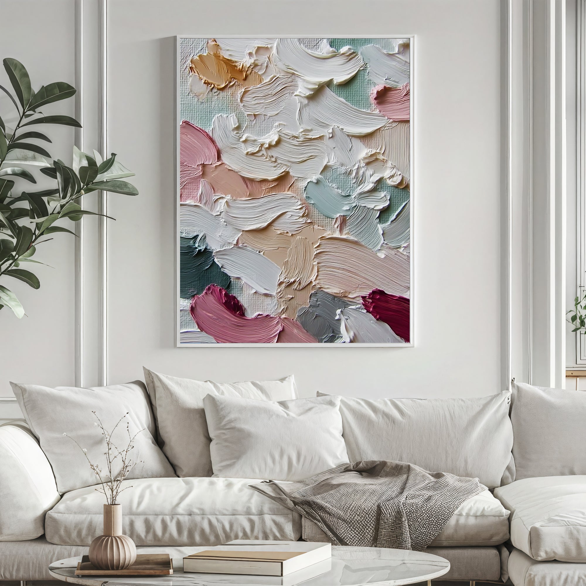 Textured Pastel Undulations | Rouge Accents