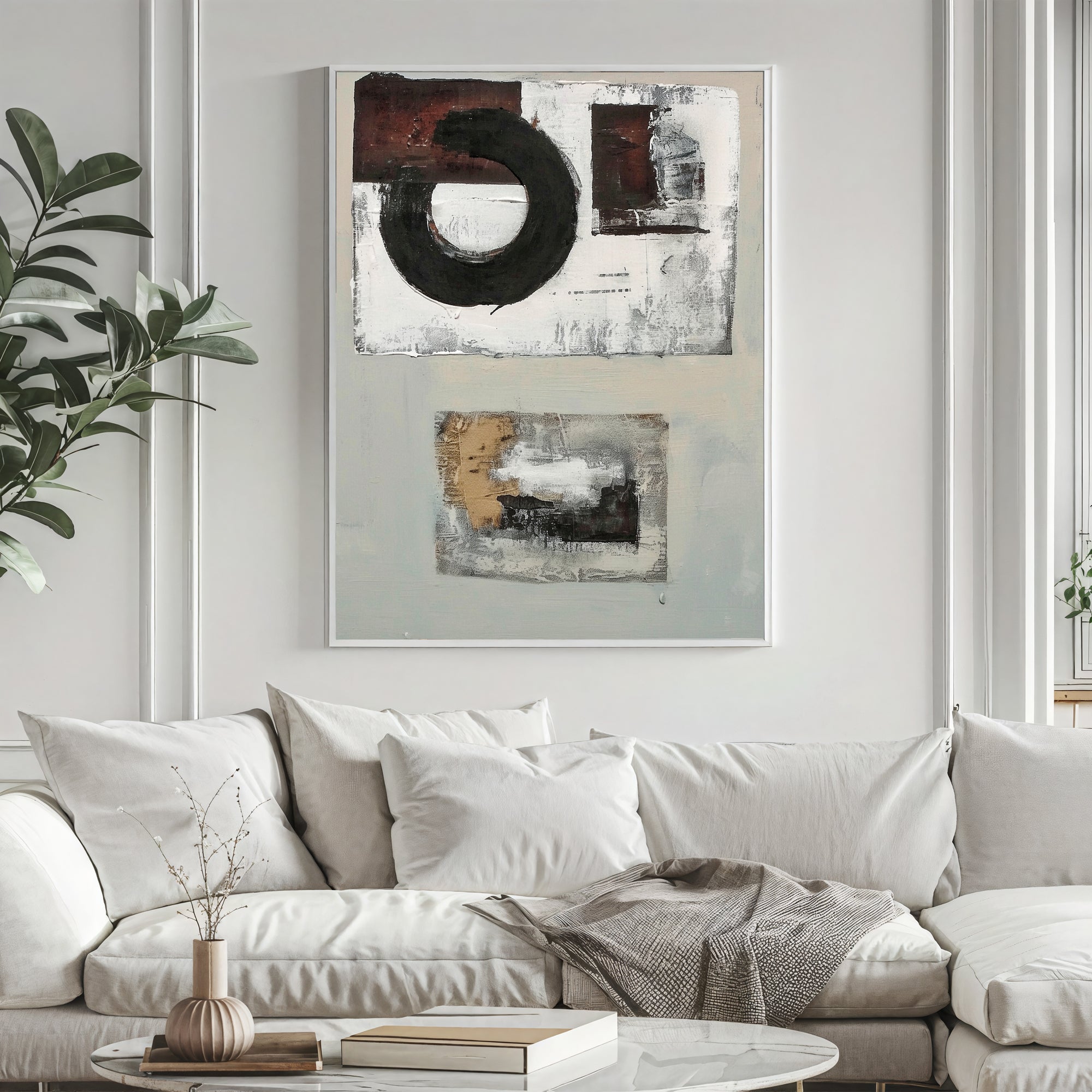 Textured Geometric Abstraction | Monochrome Fusion