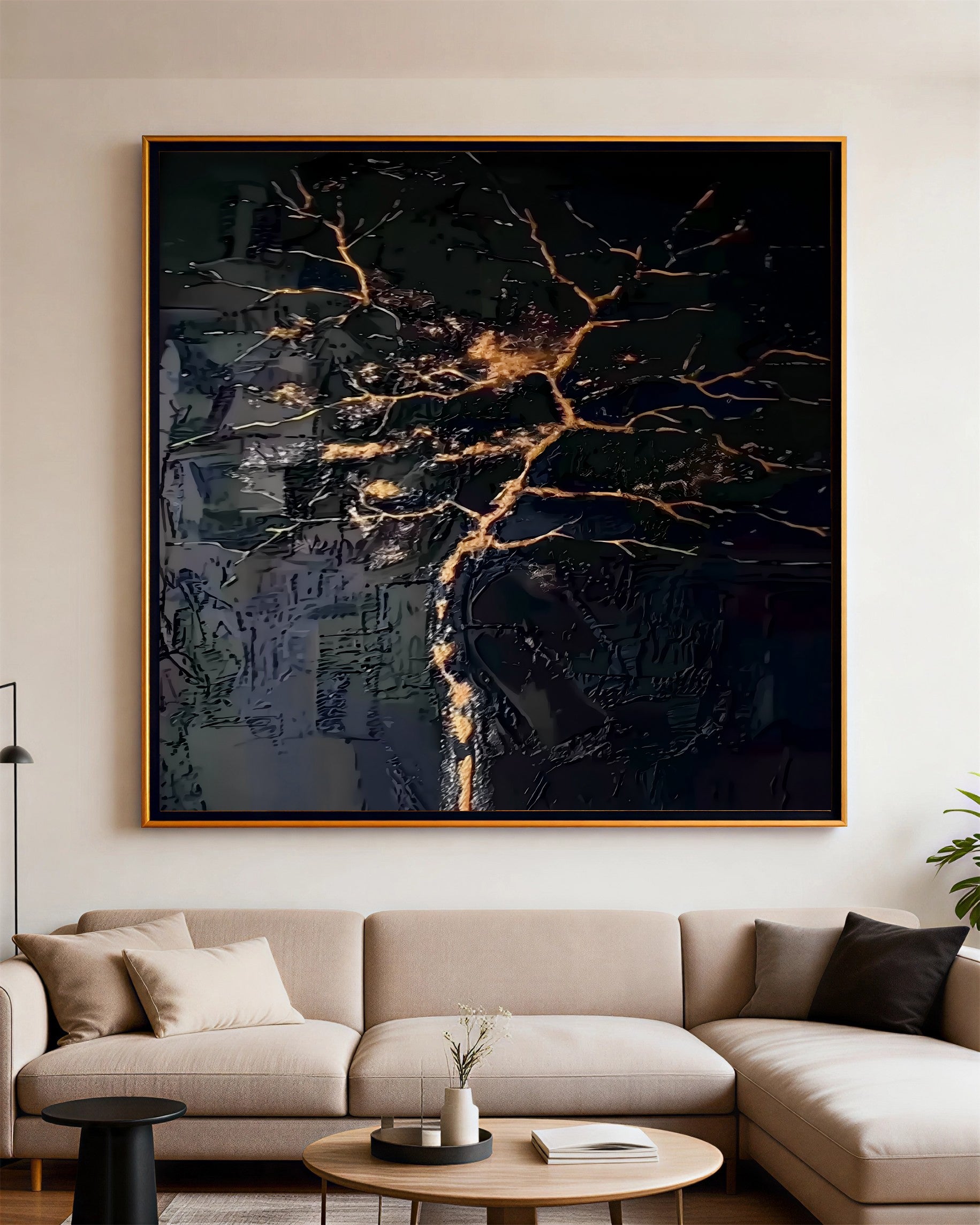 Gilded Fracture Elegance | Ebony Vein