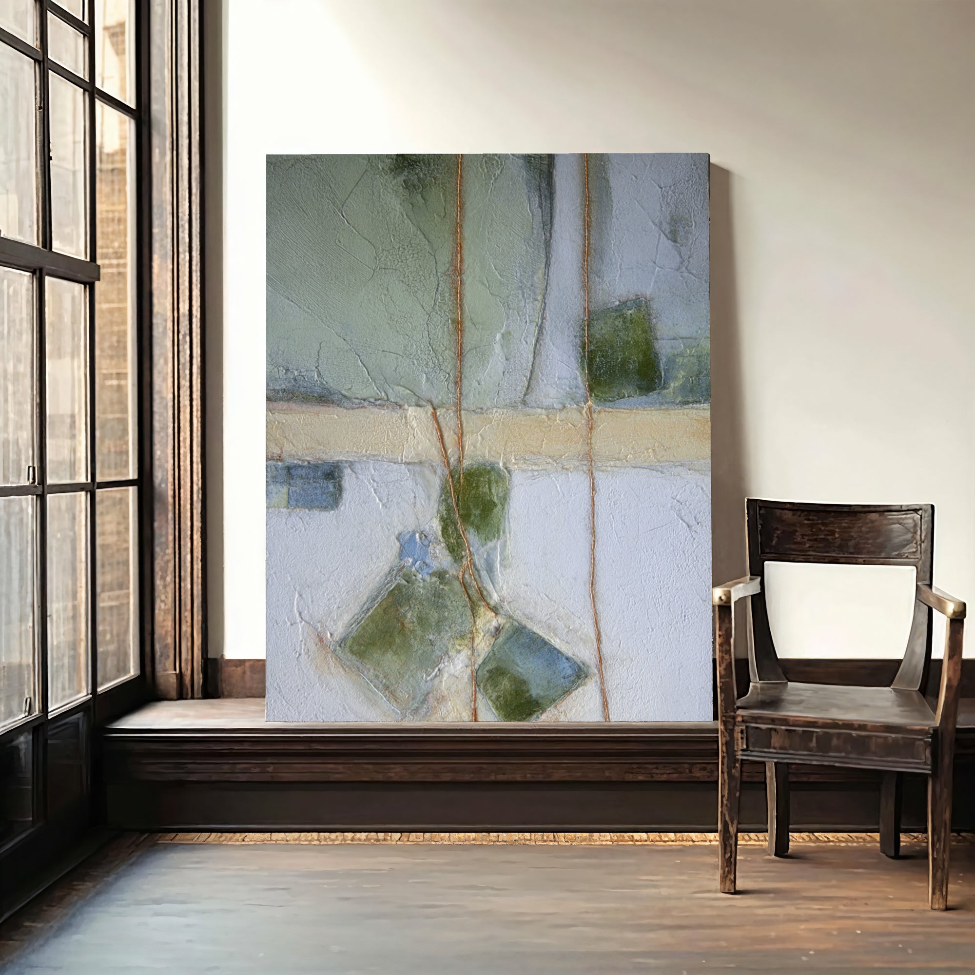 Textured Abstract Opulence | Sage Gold