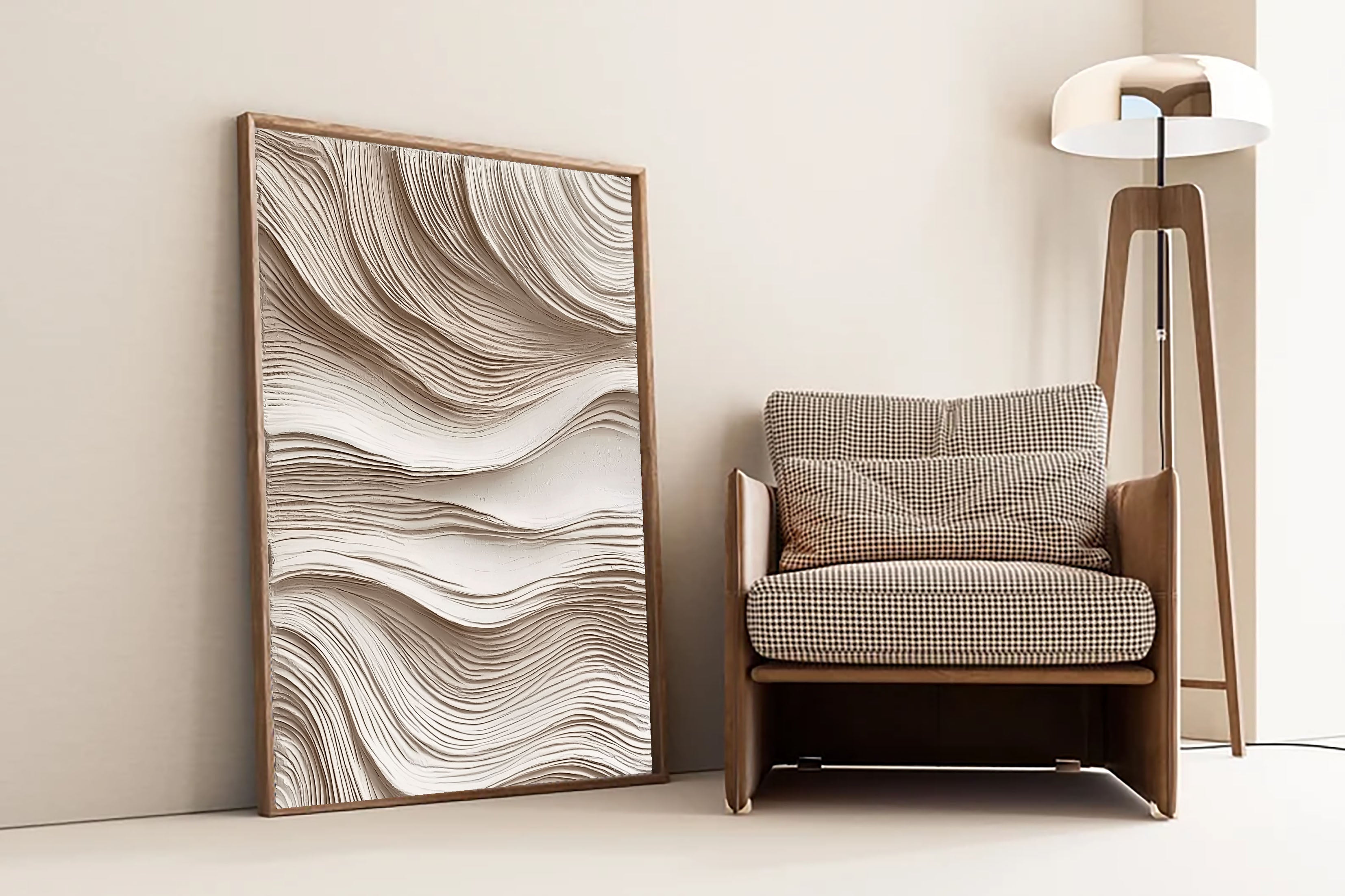 Textured Wave Serenity | Cream Undulation