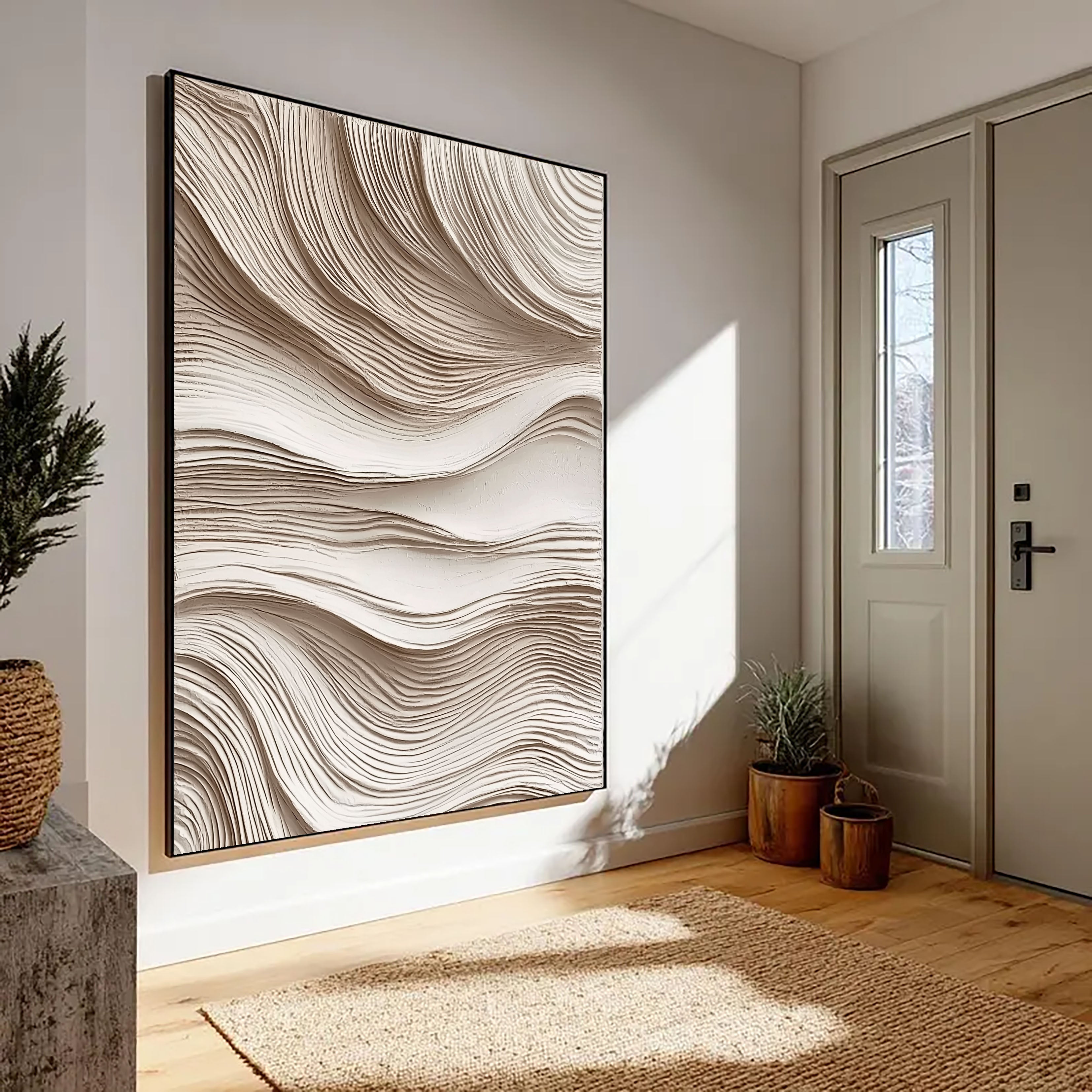 Textured Wave Serenity | Cream Undulation