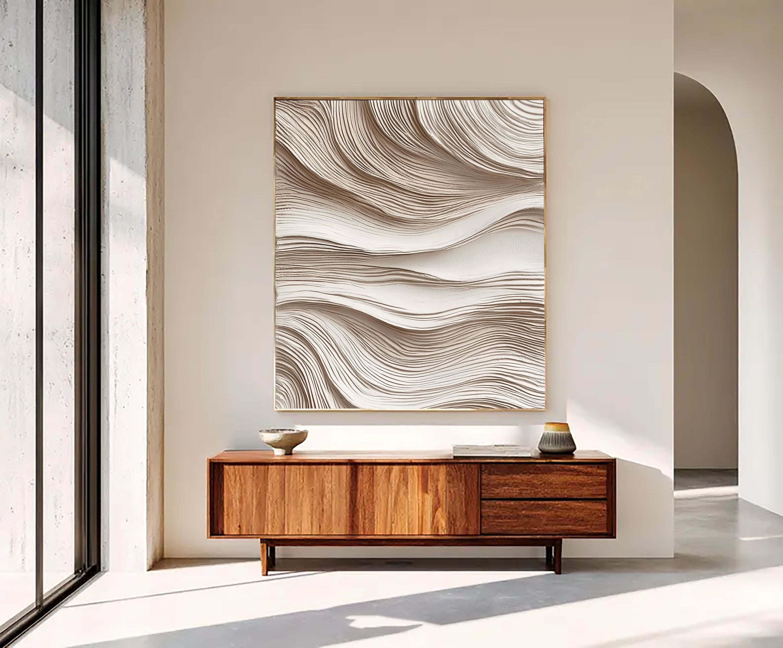 Textured Wave Serenity | Cream Undulation