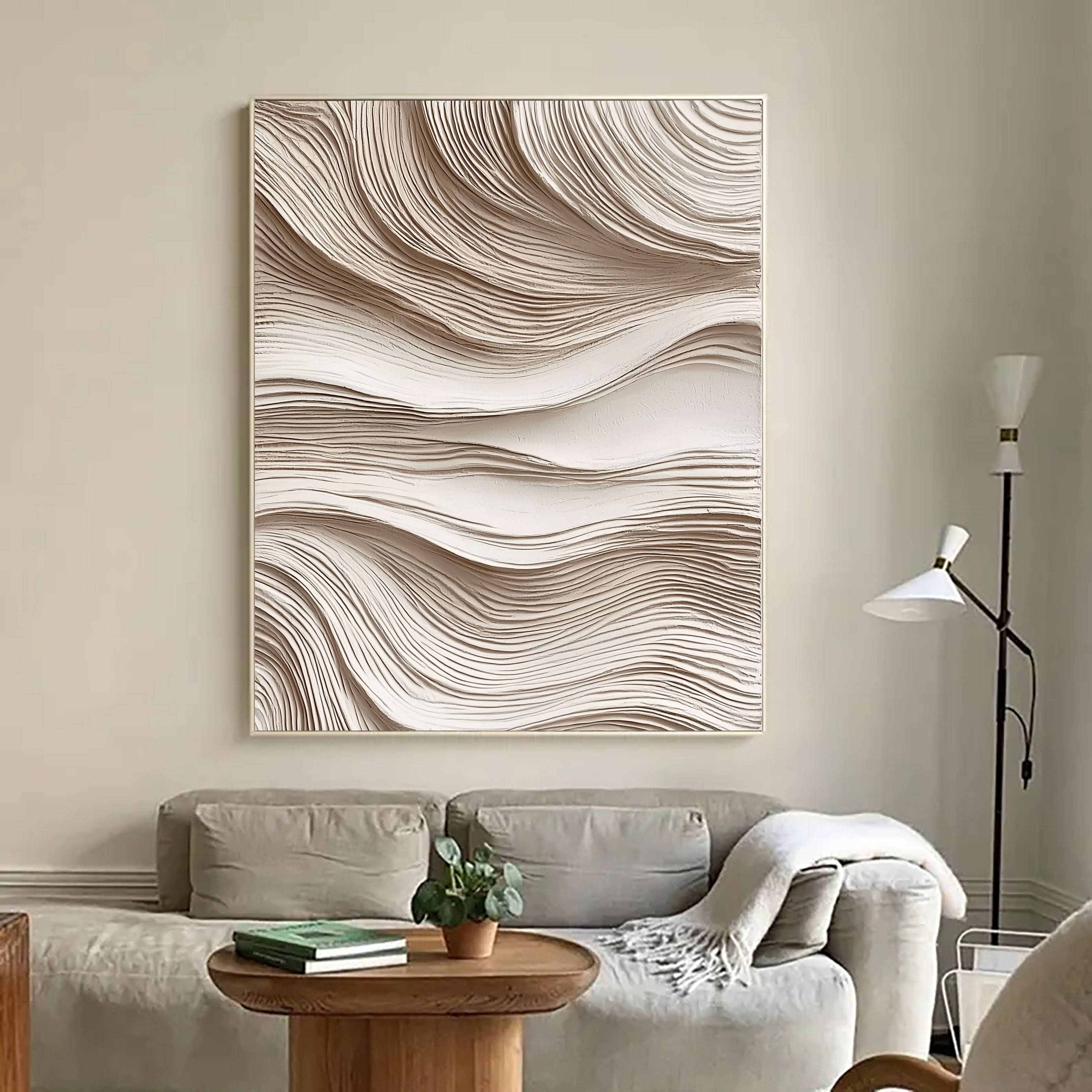 Textured Wave Serenity | Cream Undulation