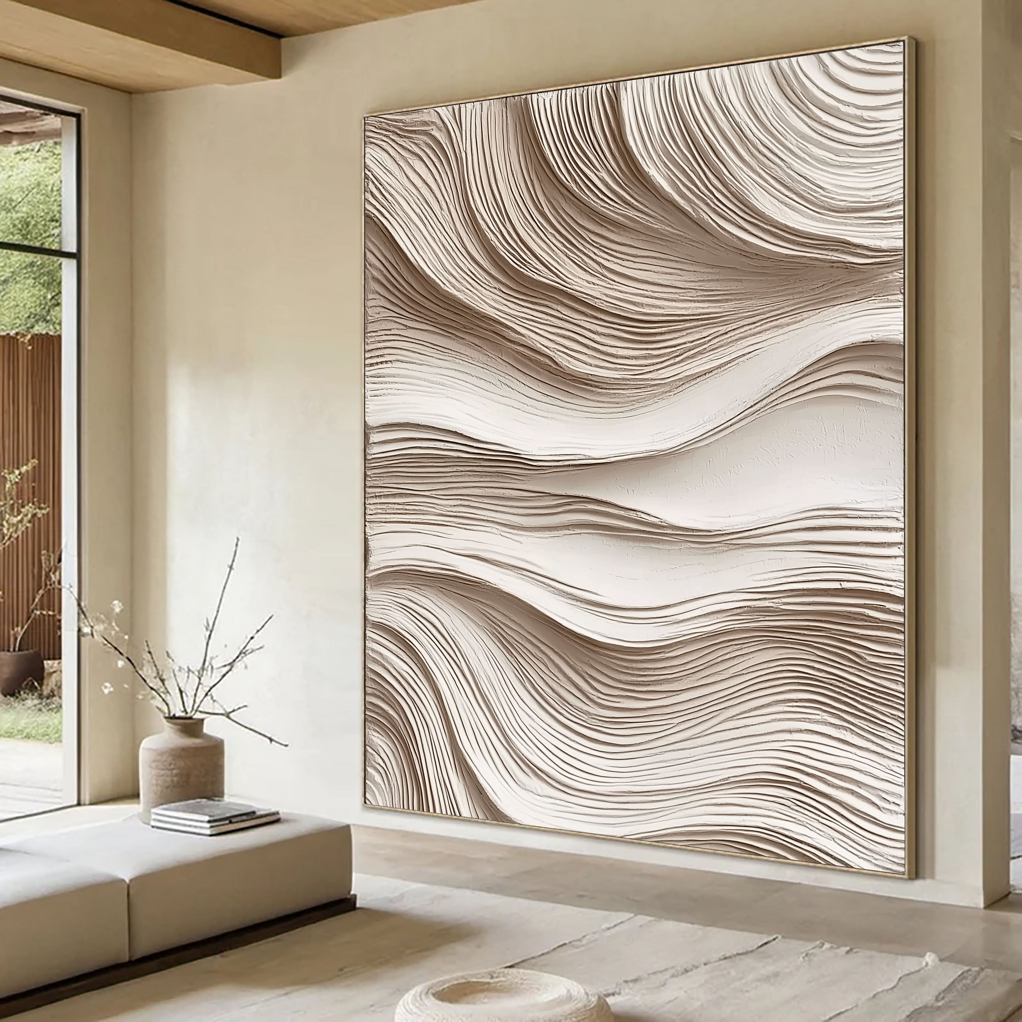 Textured Wave Serenity | Cream Undulation