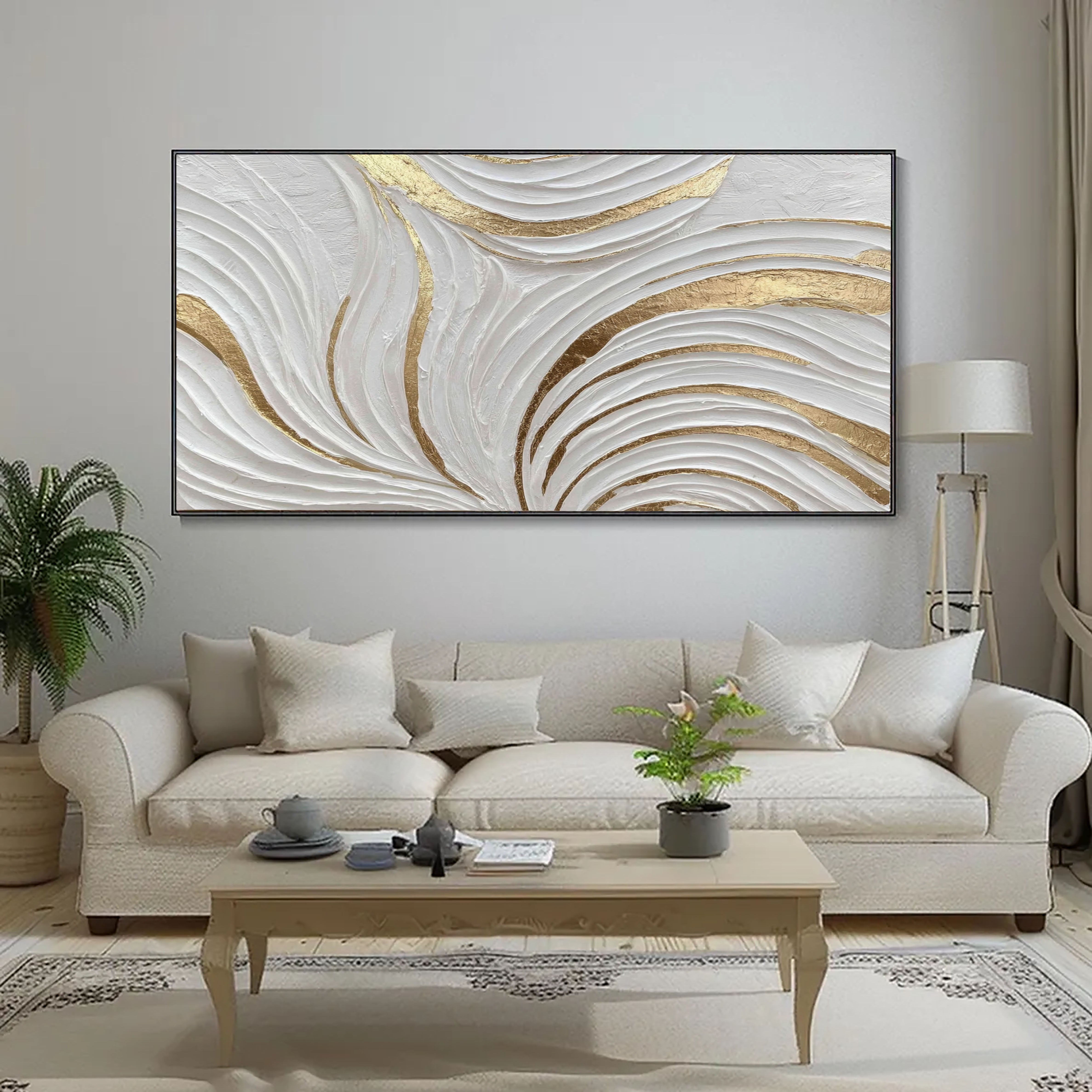 Textured Wavy Splendor | Gold Swirl