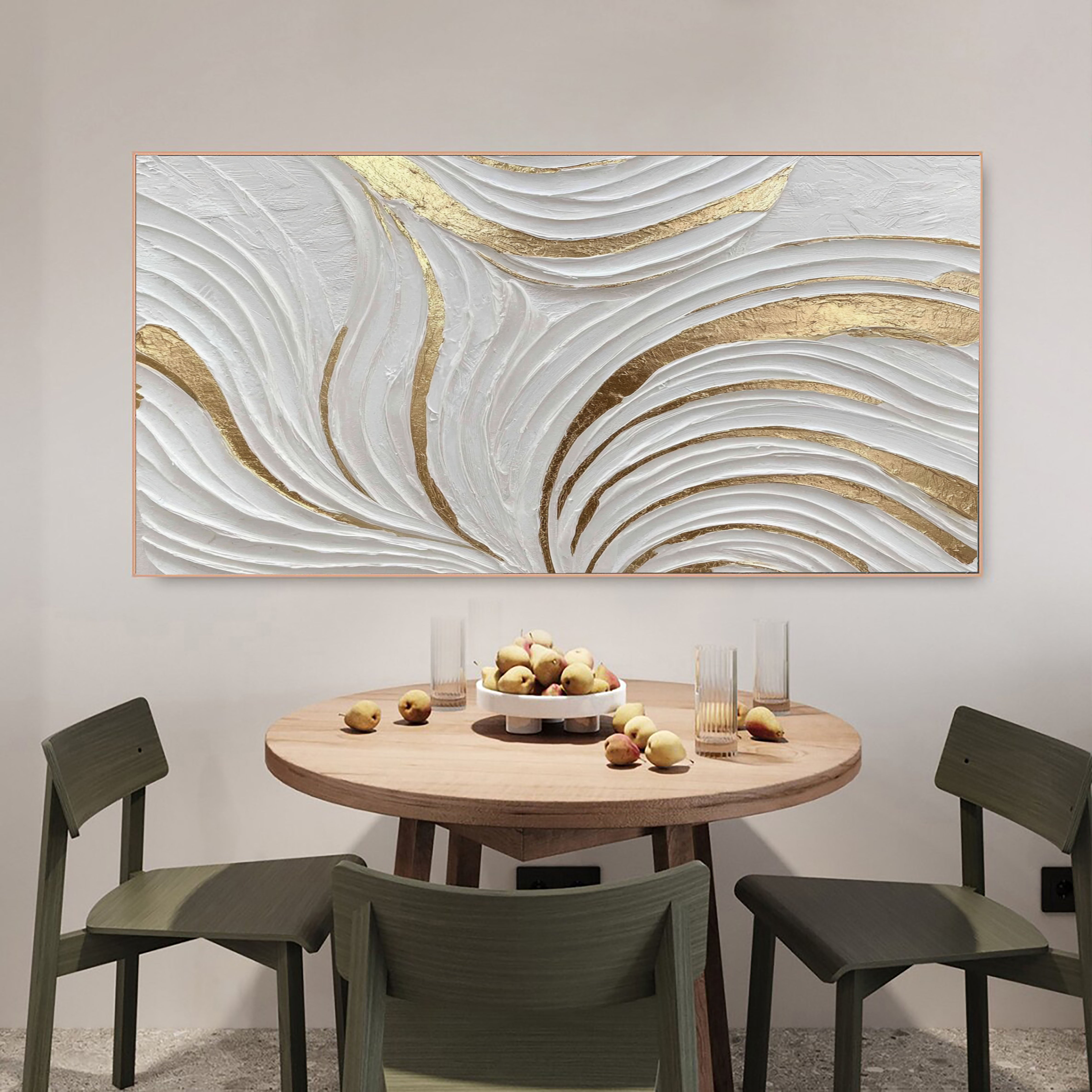 Textured Wavy Splendor | Gold Swirl