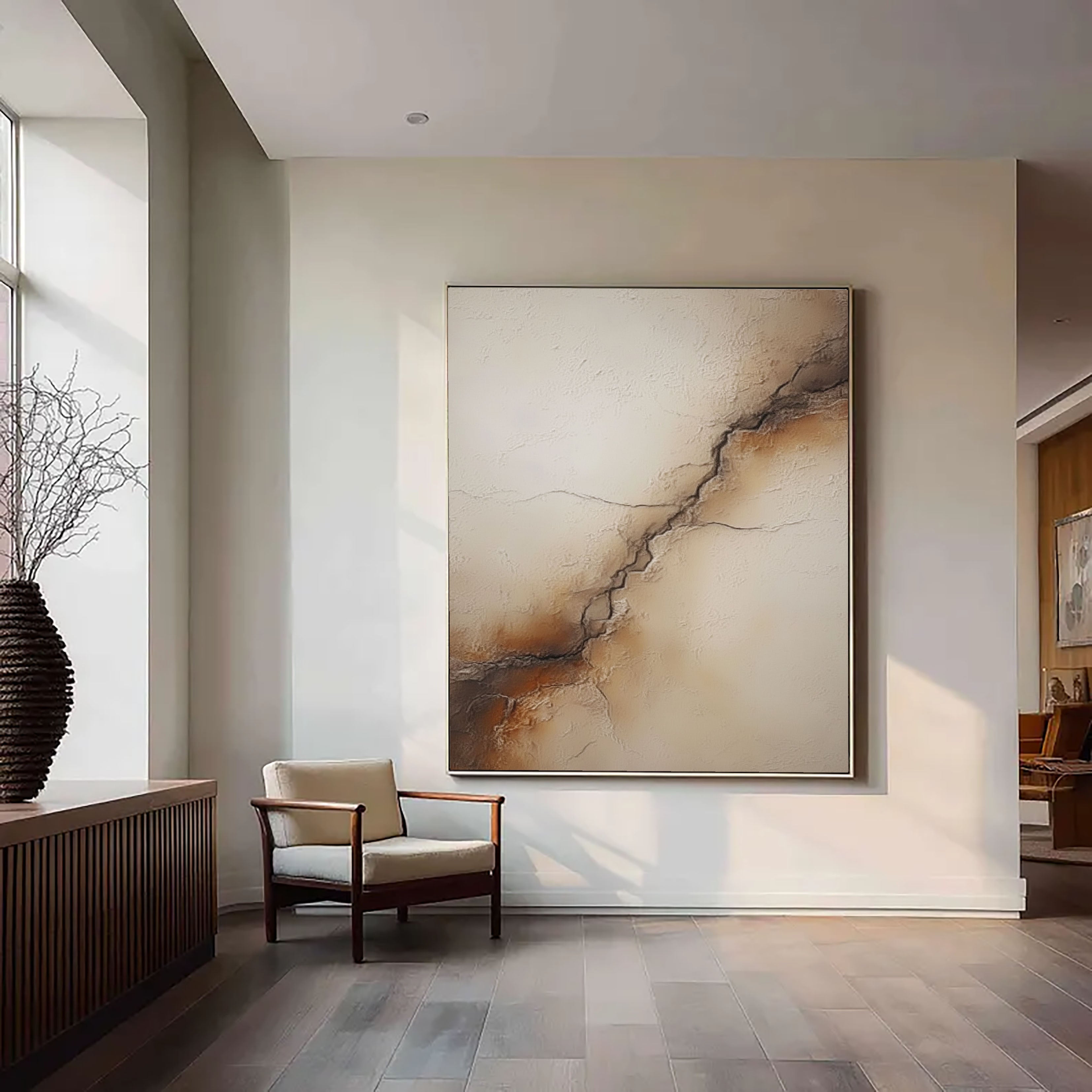 Textured Earthy Crackle | Beige Hue