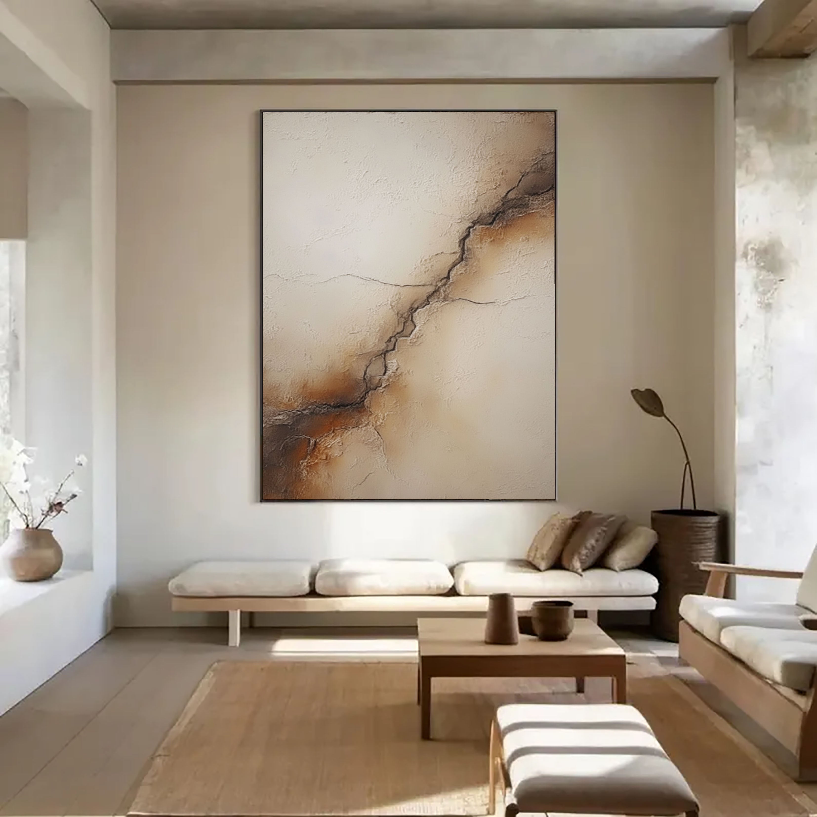 Textured Earthy Crackle | Beige Hue