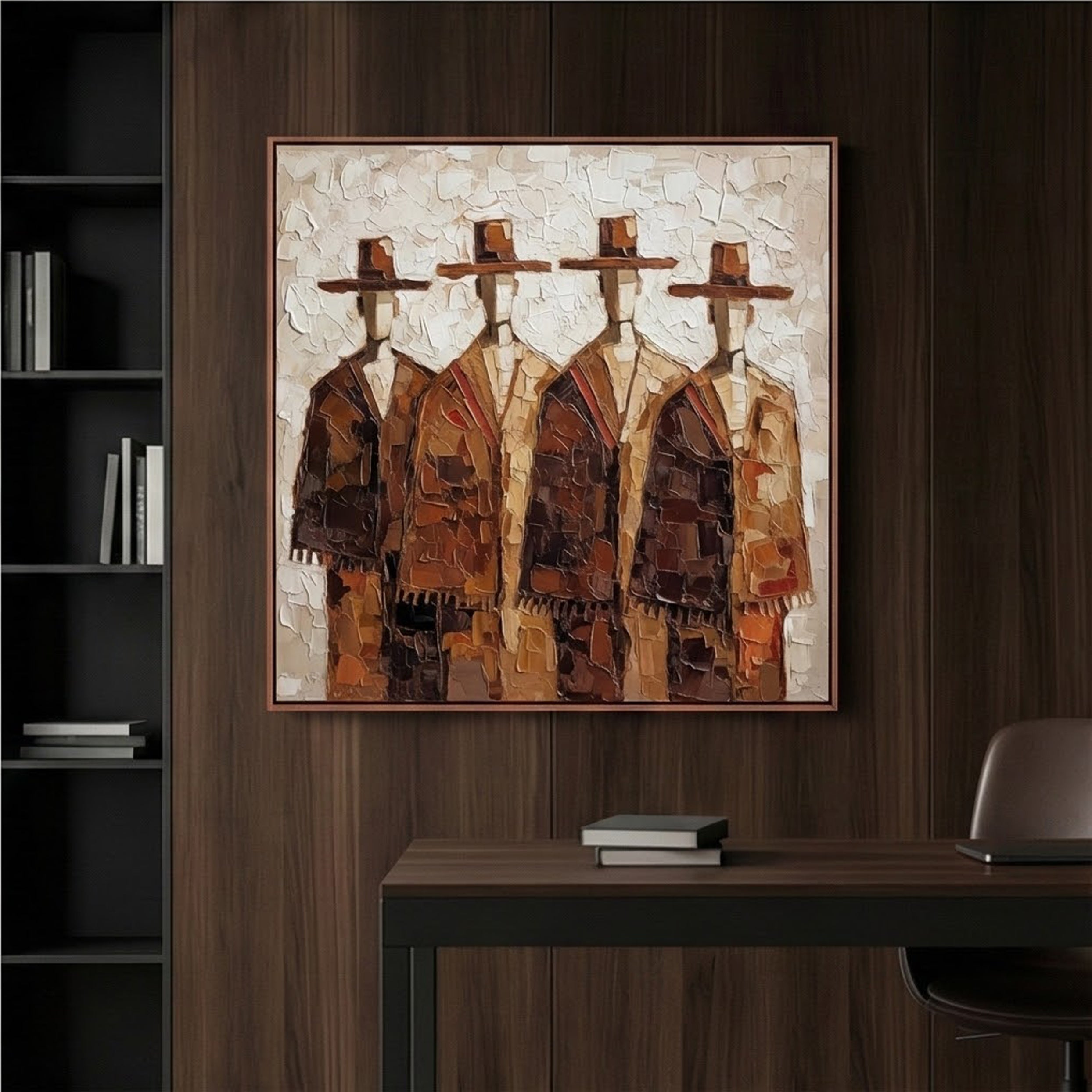 Textured Rustic Quartet | Hat Silhouettes