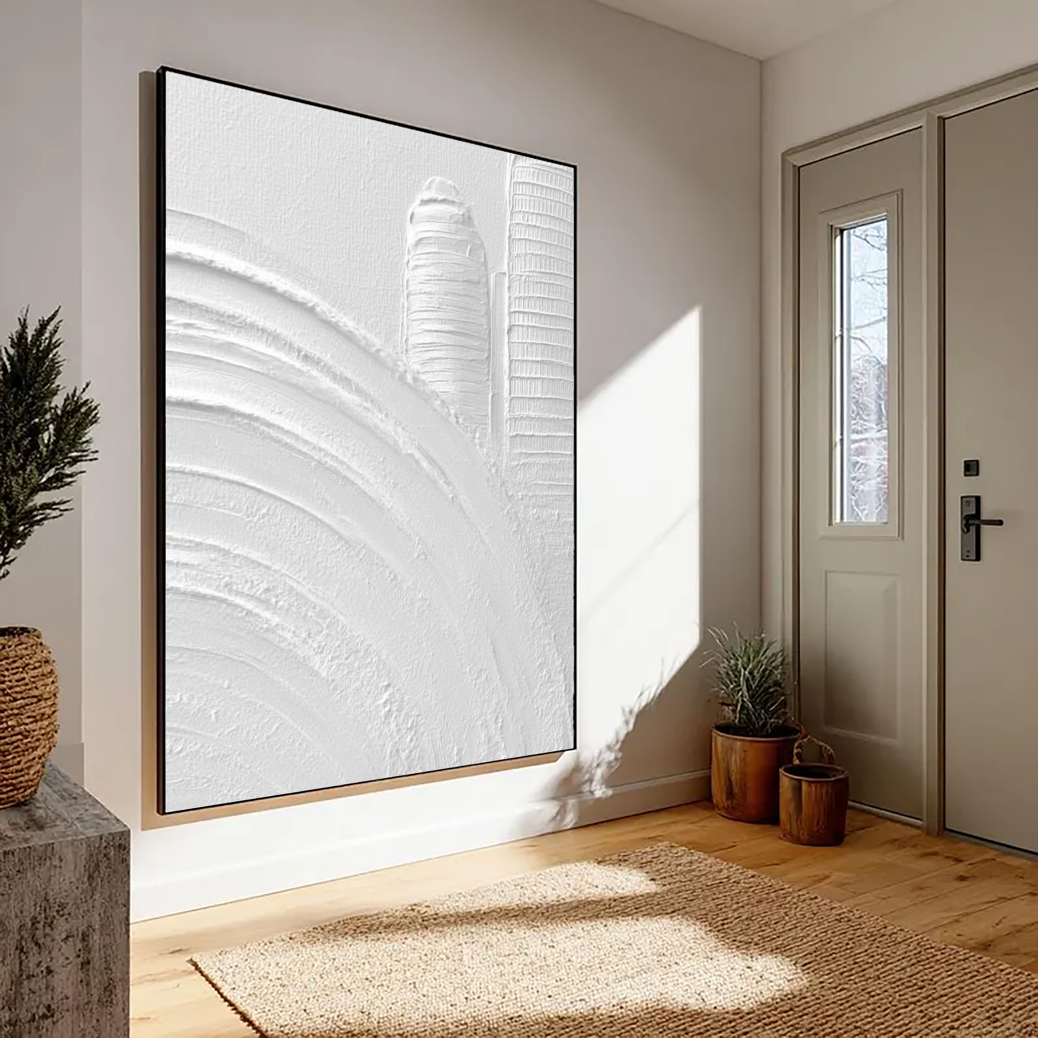Textured Architectural Contour | White Relief