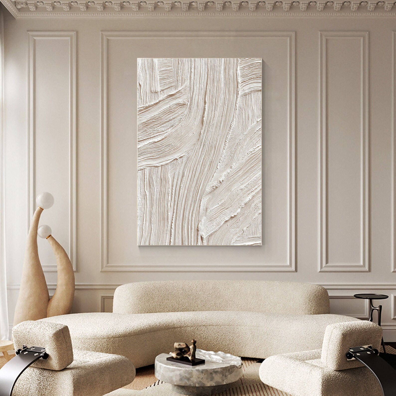 Textured Wavy Undulation | White Weave