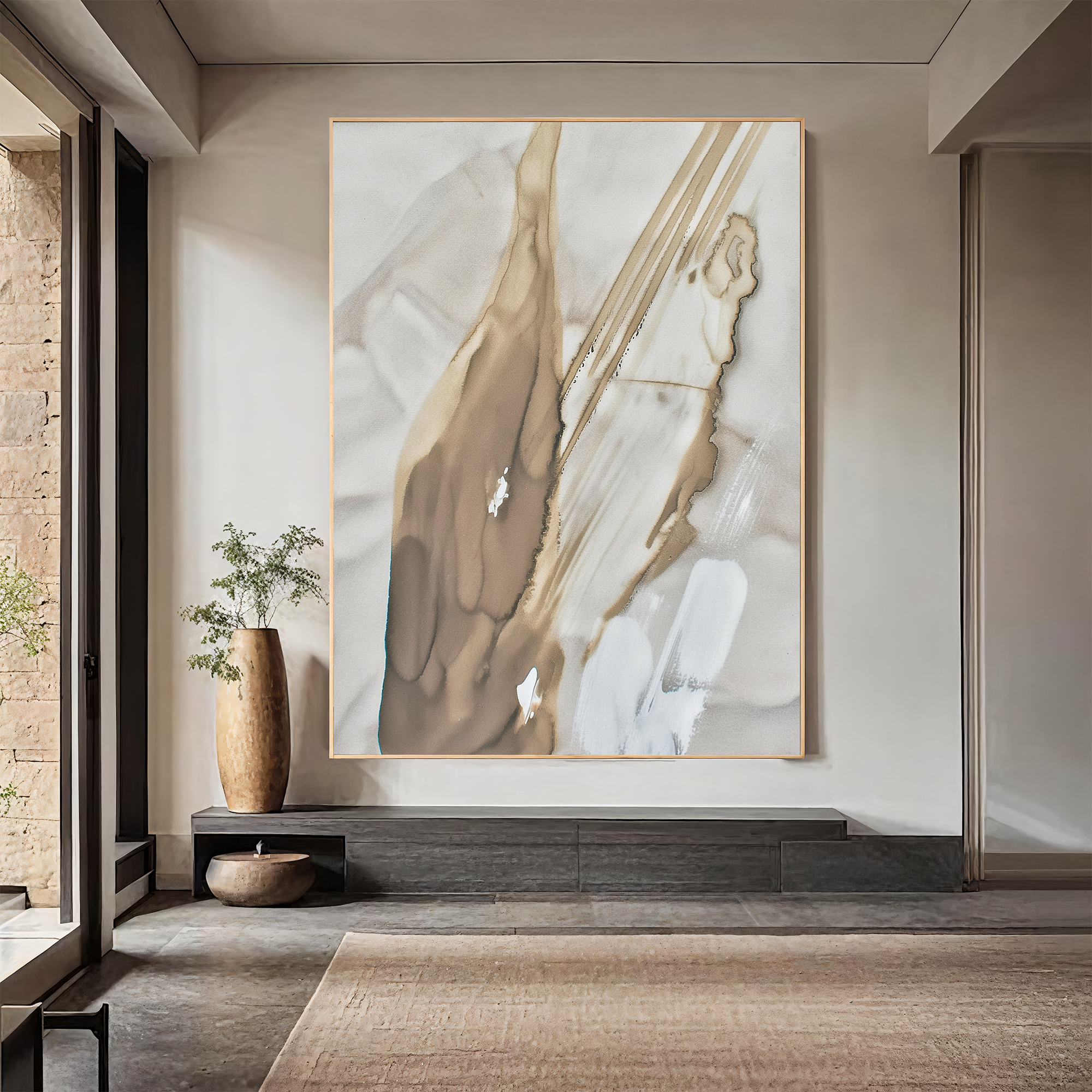 Textured Abstract Luxury | Beige White