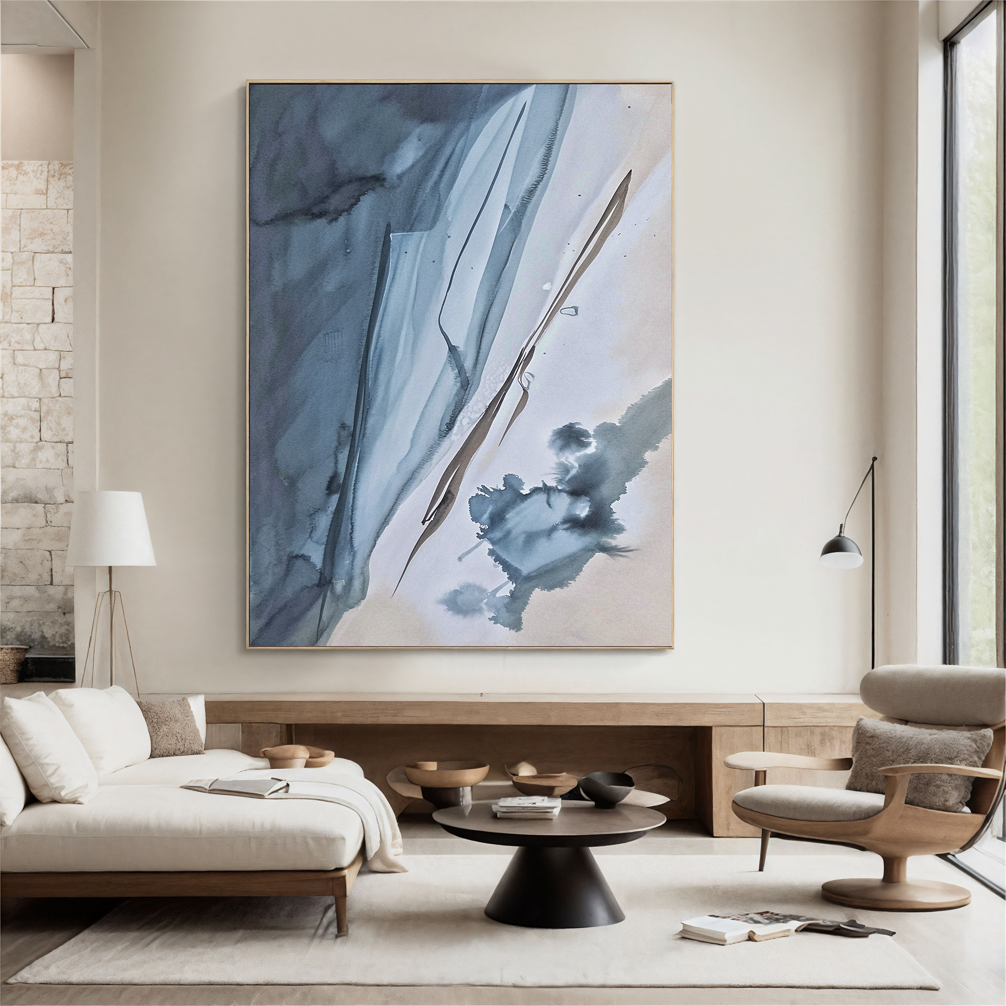 Textured Ink Elegance | Blue Grey