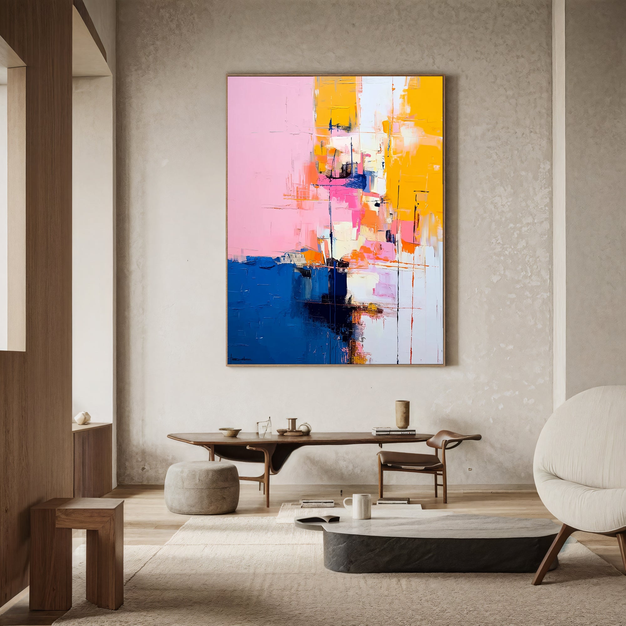 Textured Colorful Dynamism | Pink Yellow