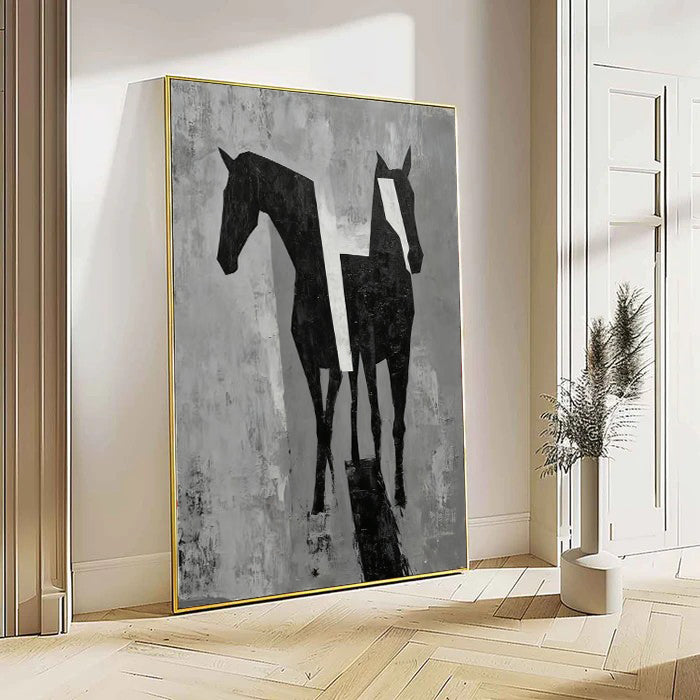 Textured Equine Geometry | Black White