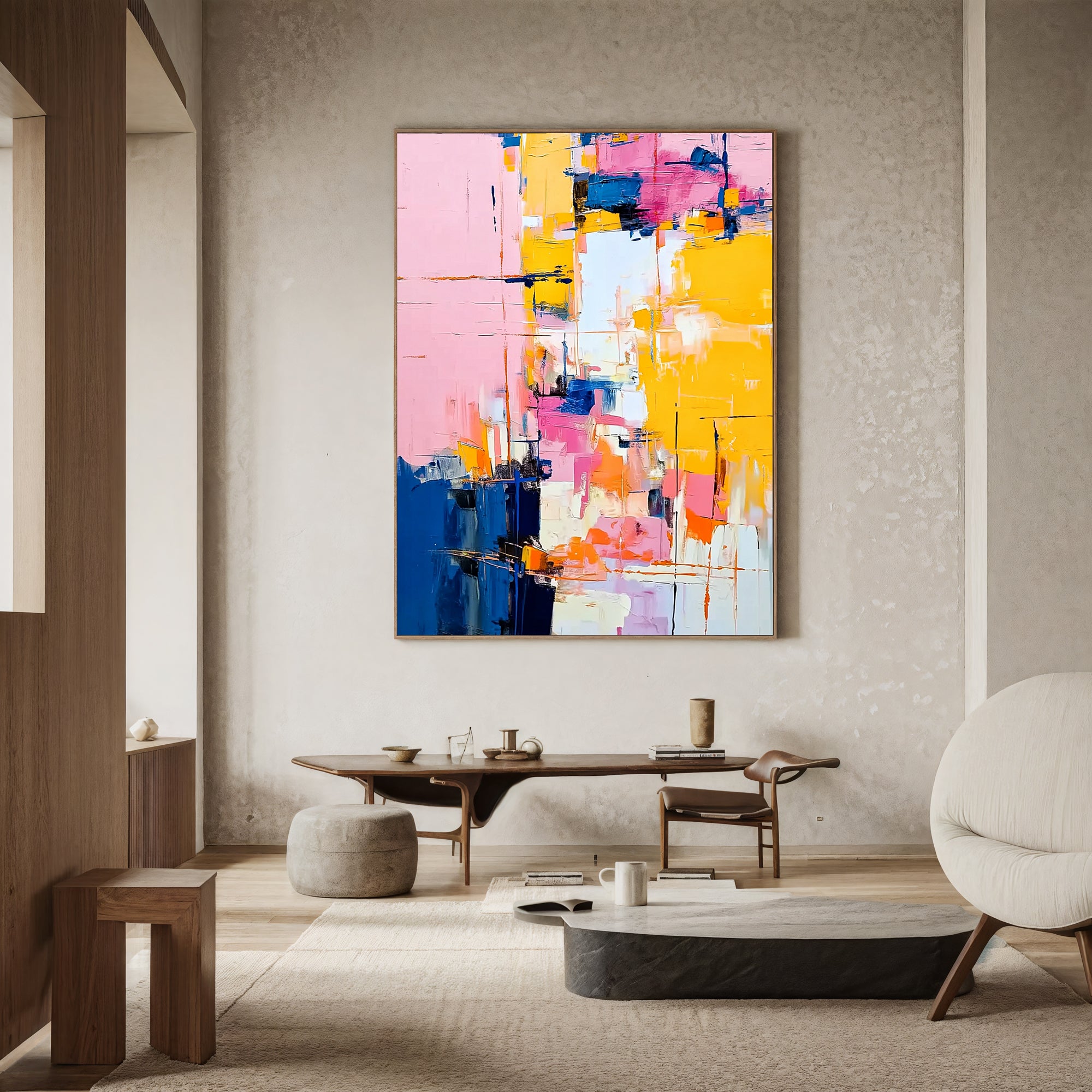 Textured Colorful Vitality | Pink Yellow