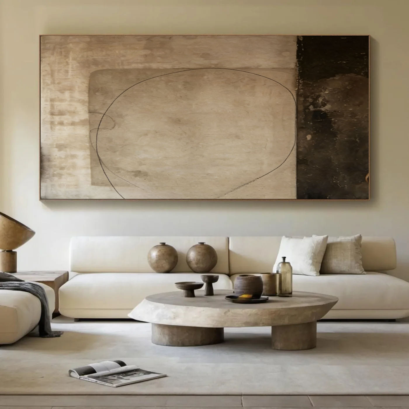 Textured Contour Mediation | Beige Sphere