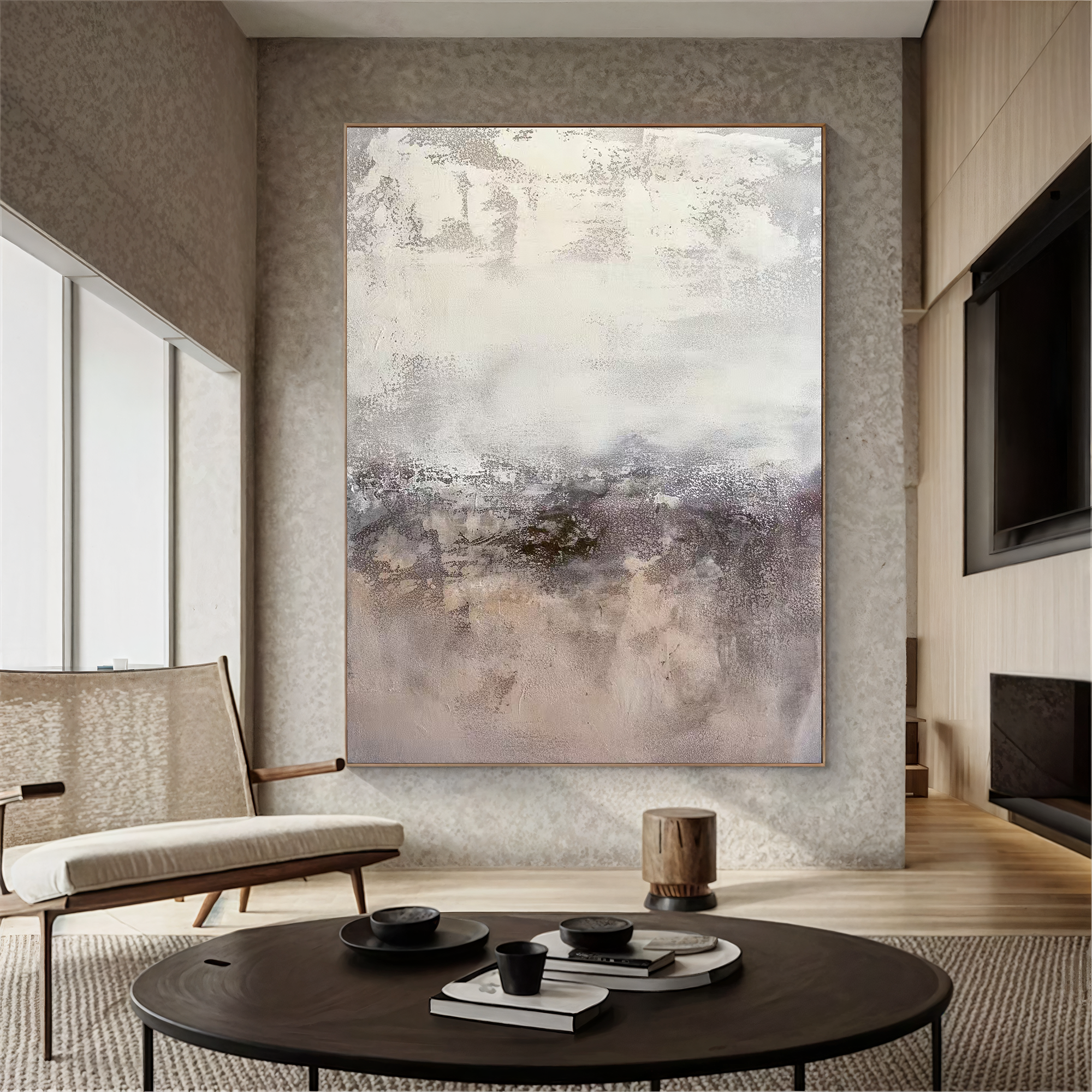 Textured Misty Elegance | Grey Beige