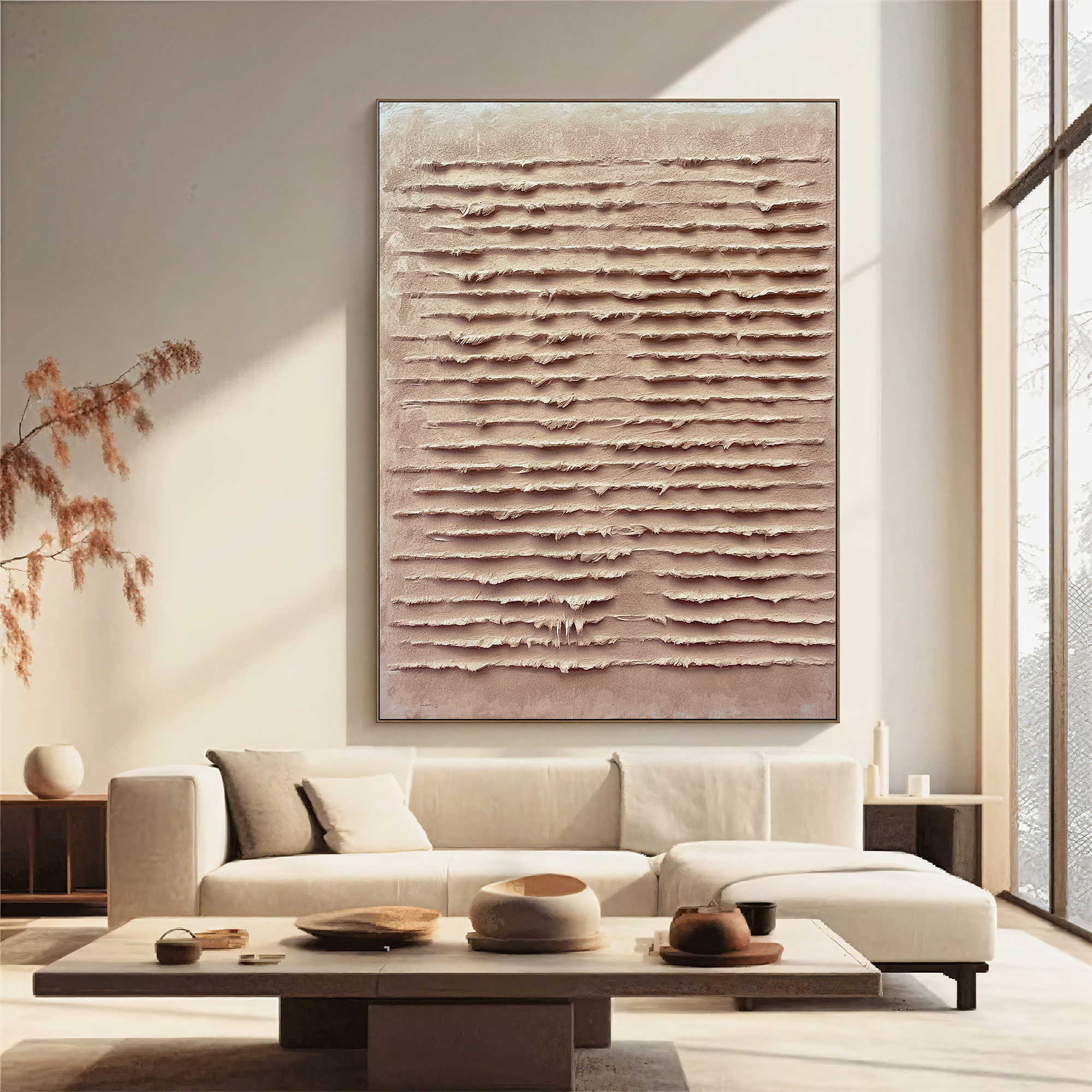 Textured Striped Grace | Beige Blush
