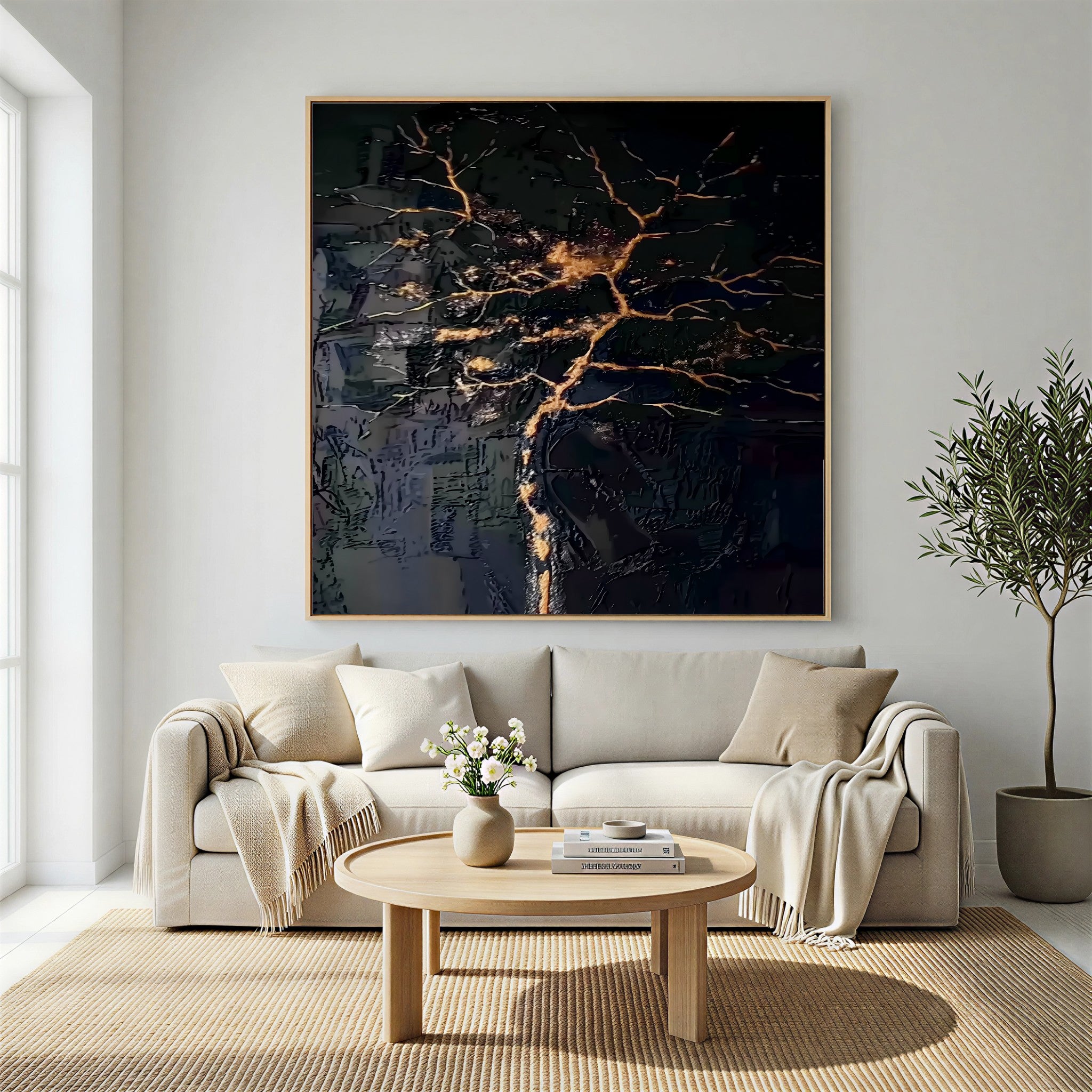 Gilded Fracture Elegance | Ebony Vein