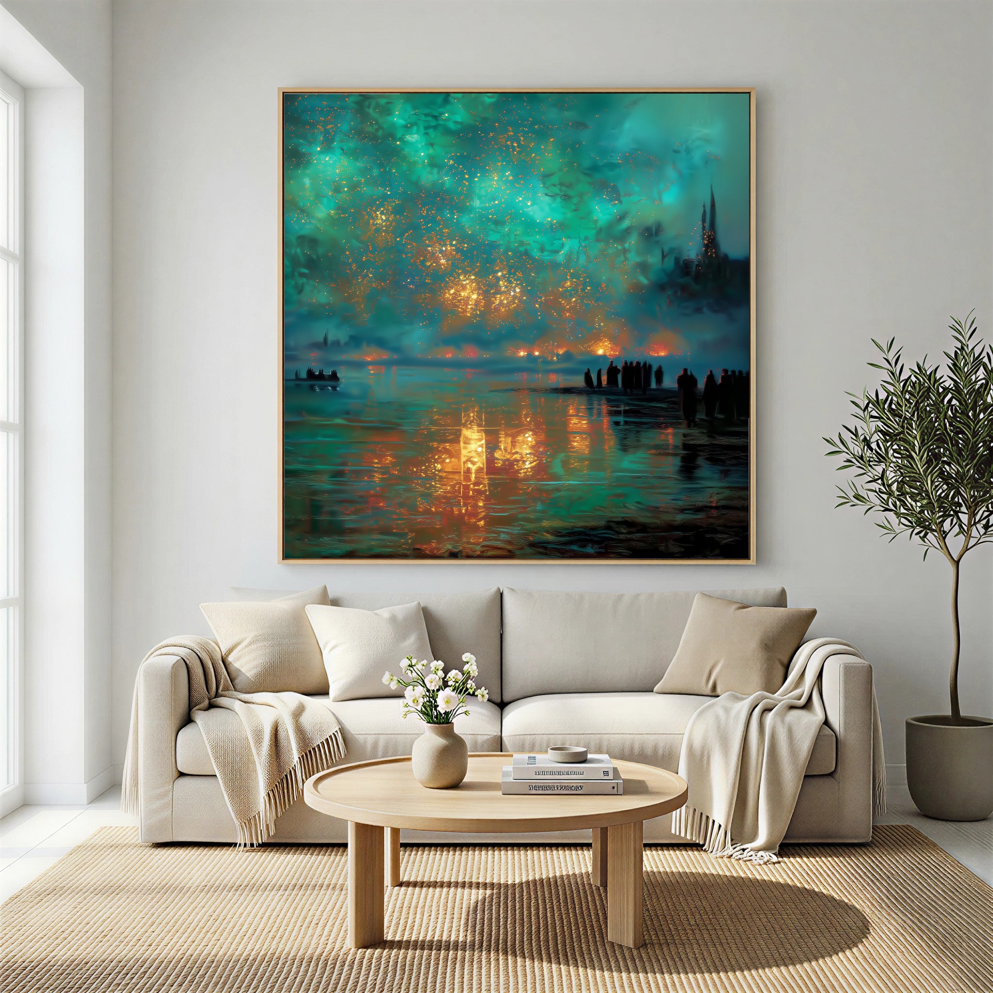 Celestial Harbor Glow | Aqua Dusk