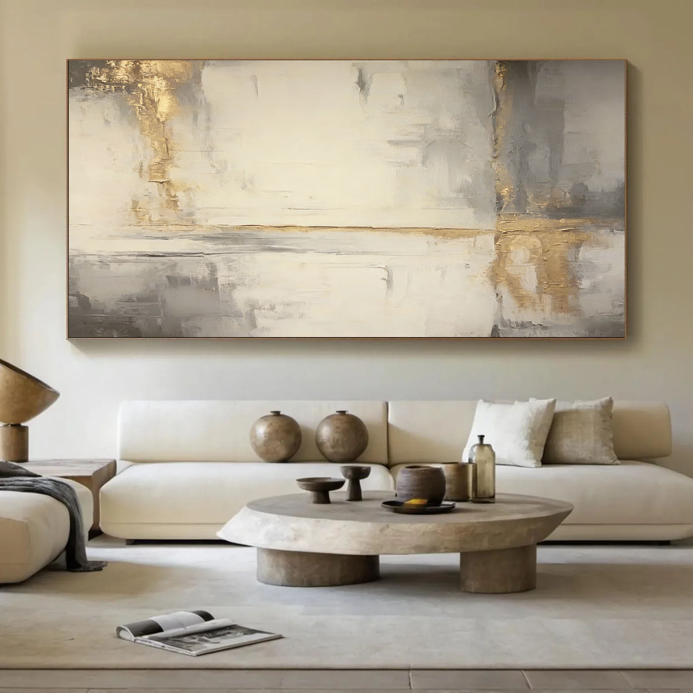 Textured Gilded Serenity | Neutral Abstract