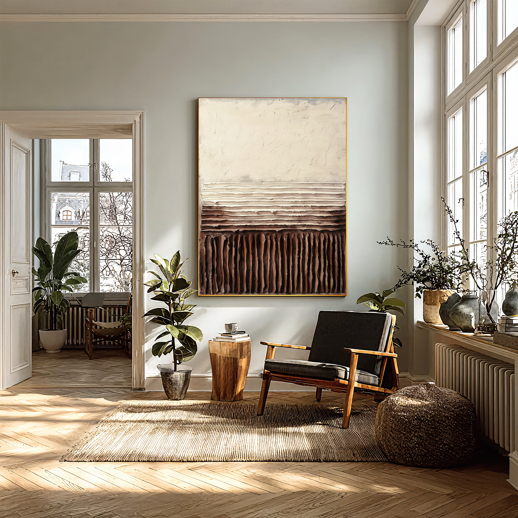 Textured Layered Harmony | Beige Brown