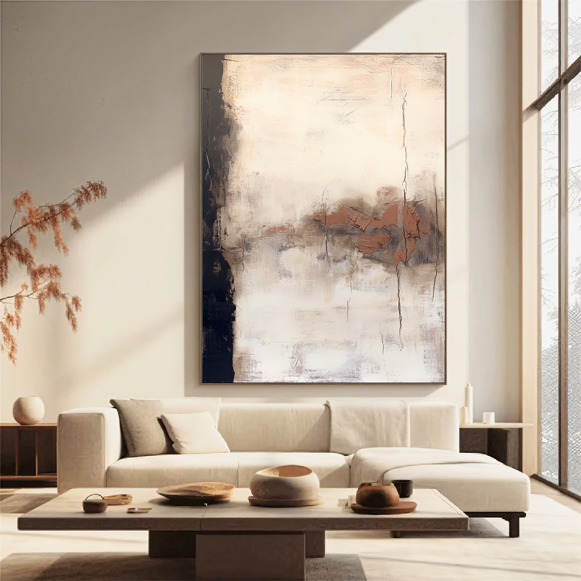 Textured Abstract Opulence | Beige Noir