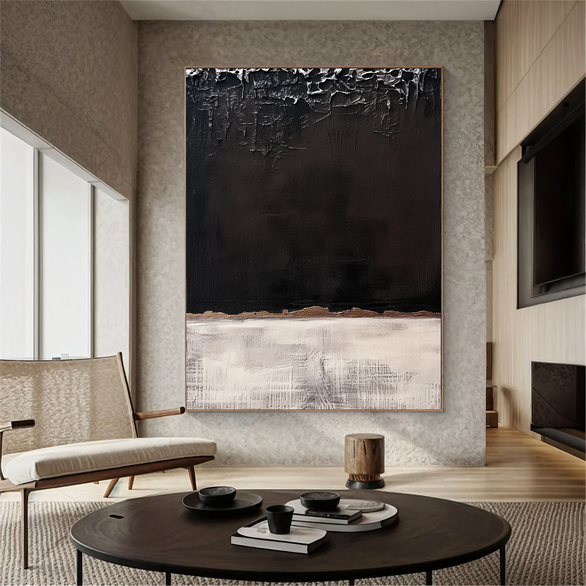 Textured Contrast Elegance | Black White