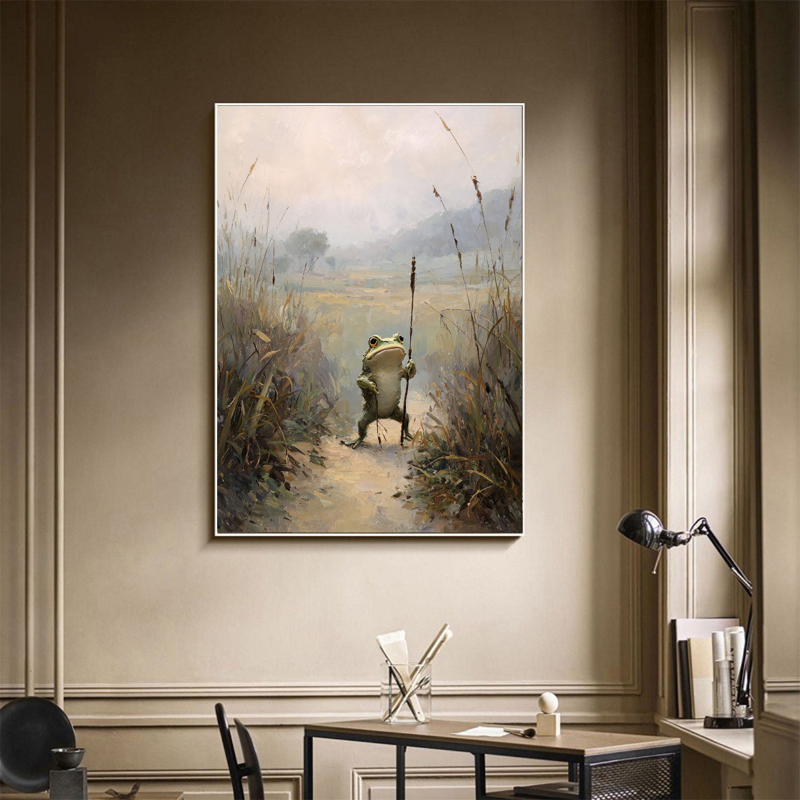 Frog Explorer Art | Whimsical Serenity