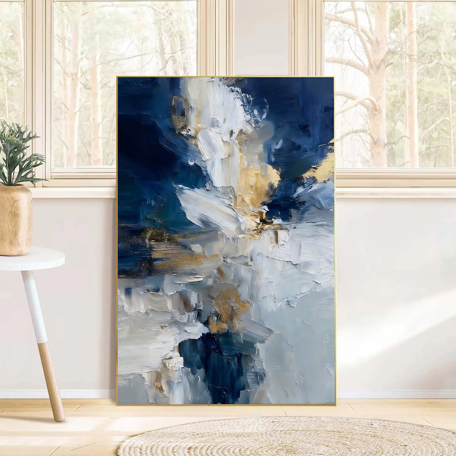 Textured Floral Splendor | Gilded Bloom