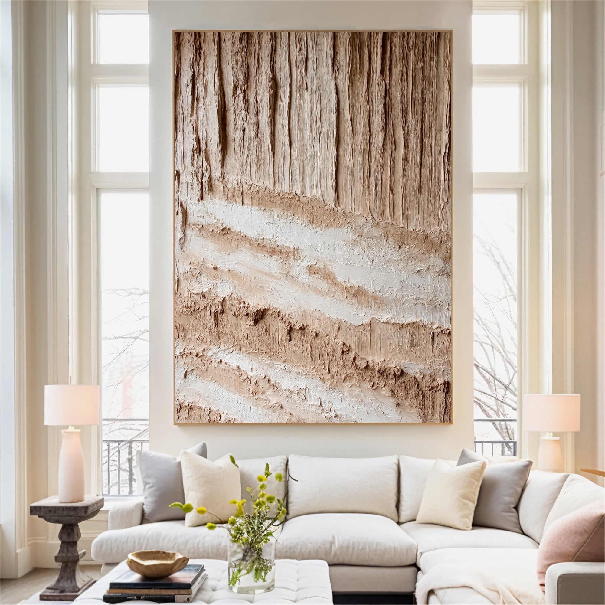 Textured Earthy Strata | Sanded Whites