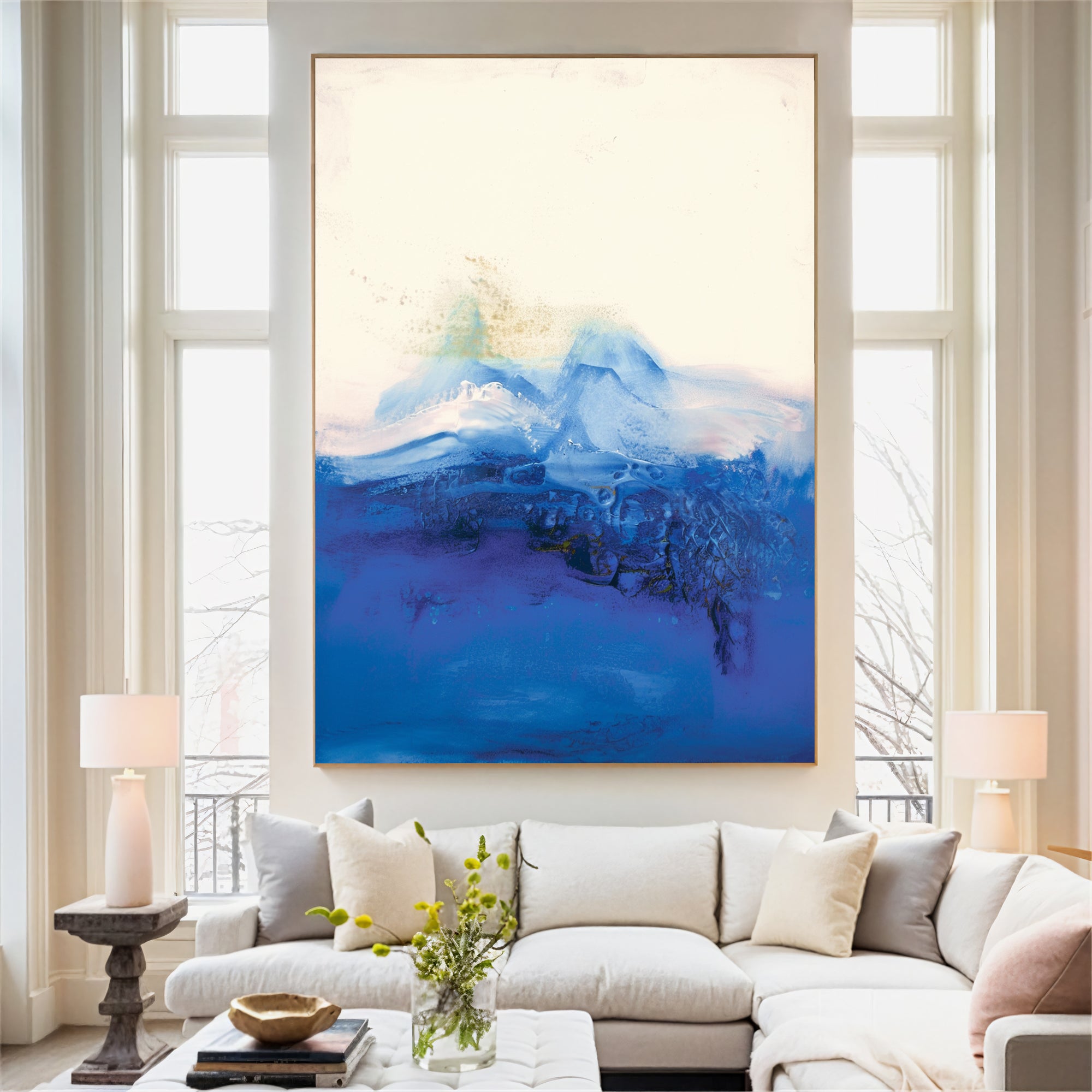 Textured Azure Opulence | Blue White