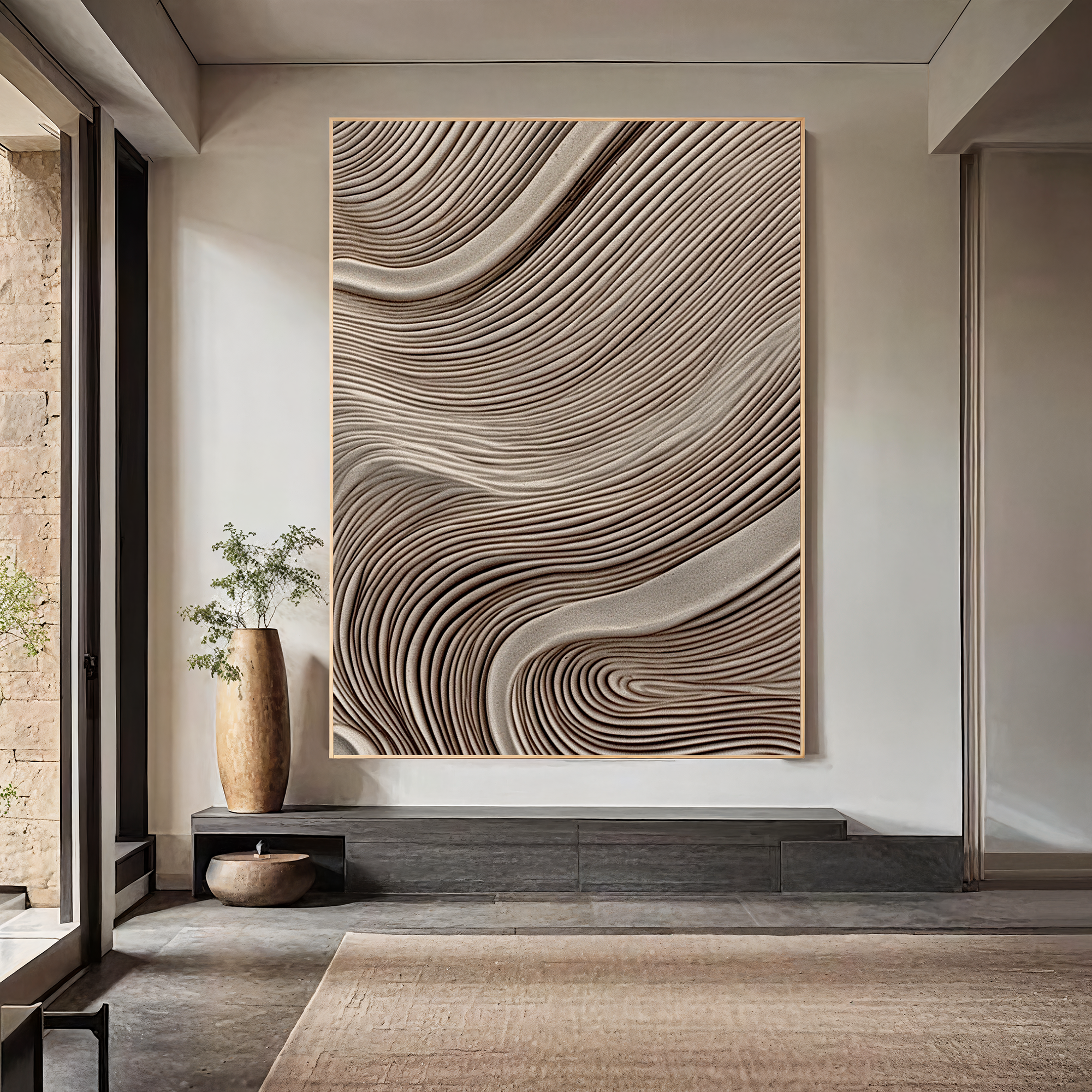 Textured Wave Sophistication | Beige Grey