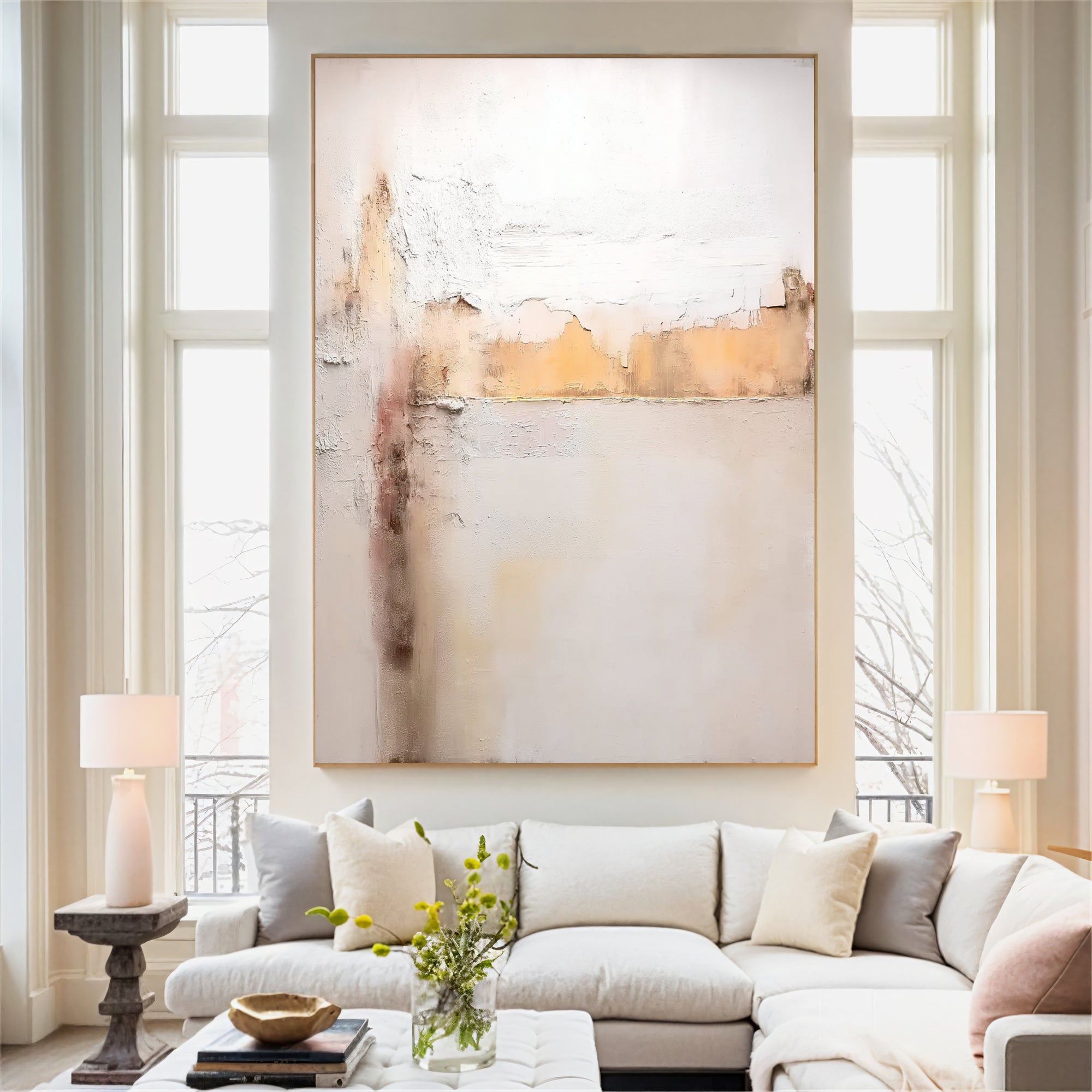 Textured Soft Strata | Cream Amber