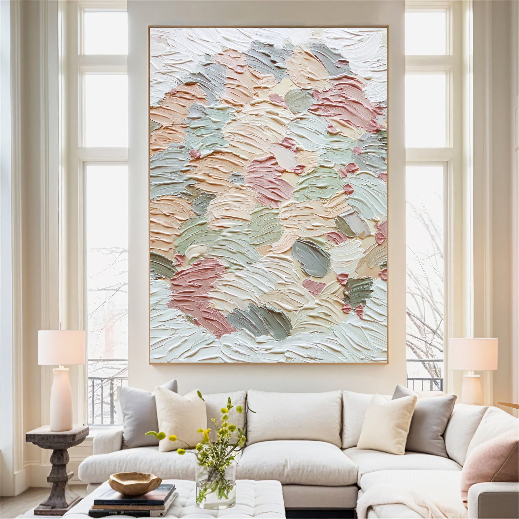 Textured Pastel Swirls | Blush Mint