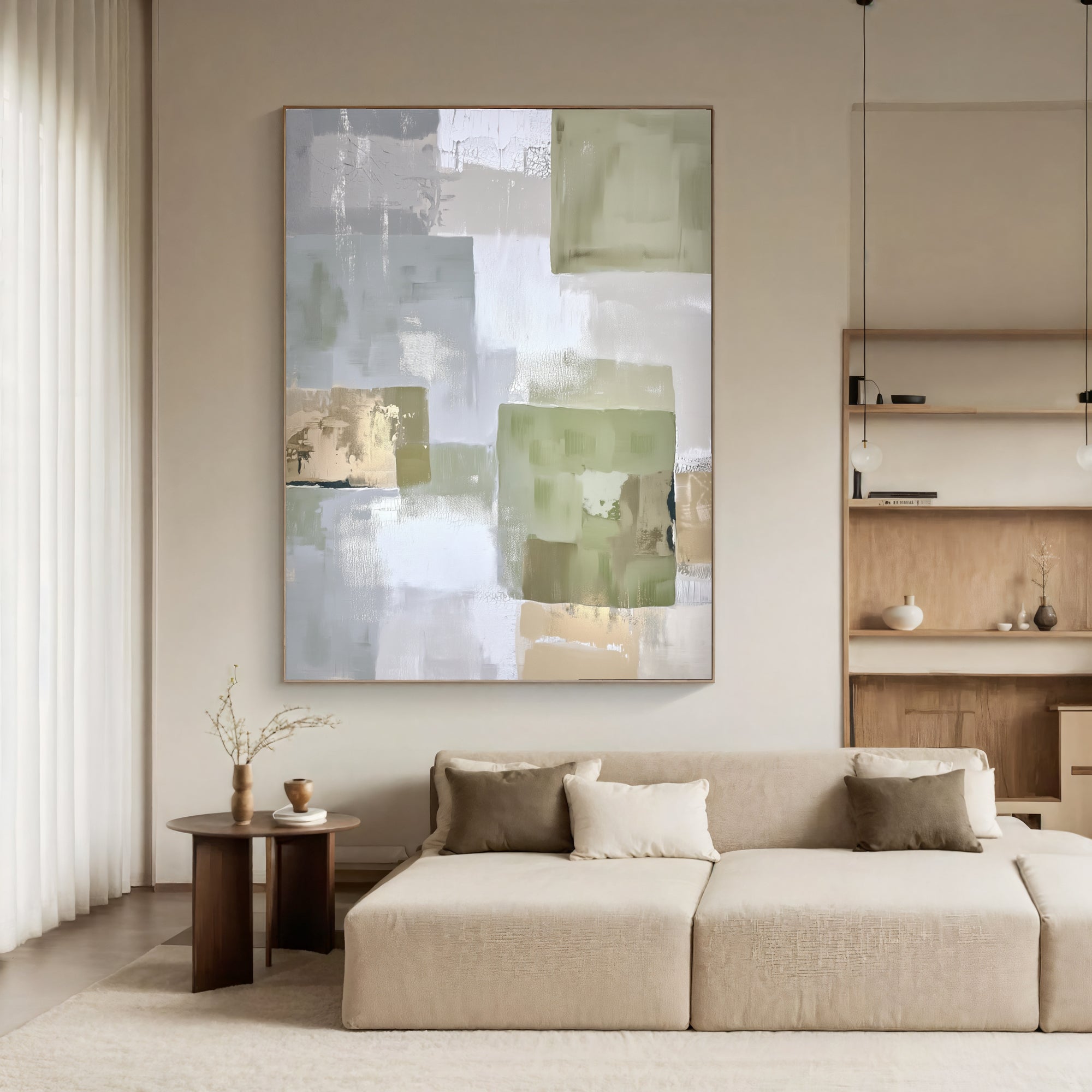 Scumbled Viridescent Planes | Champagne Undertones