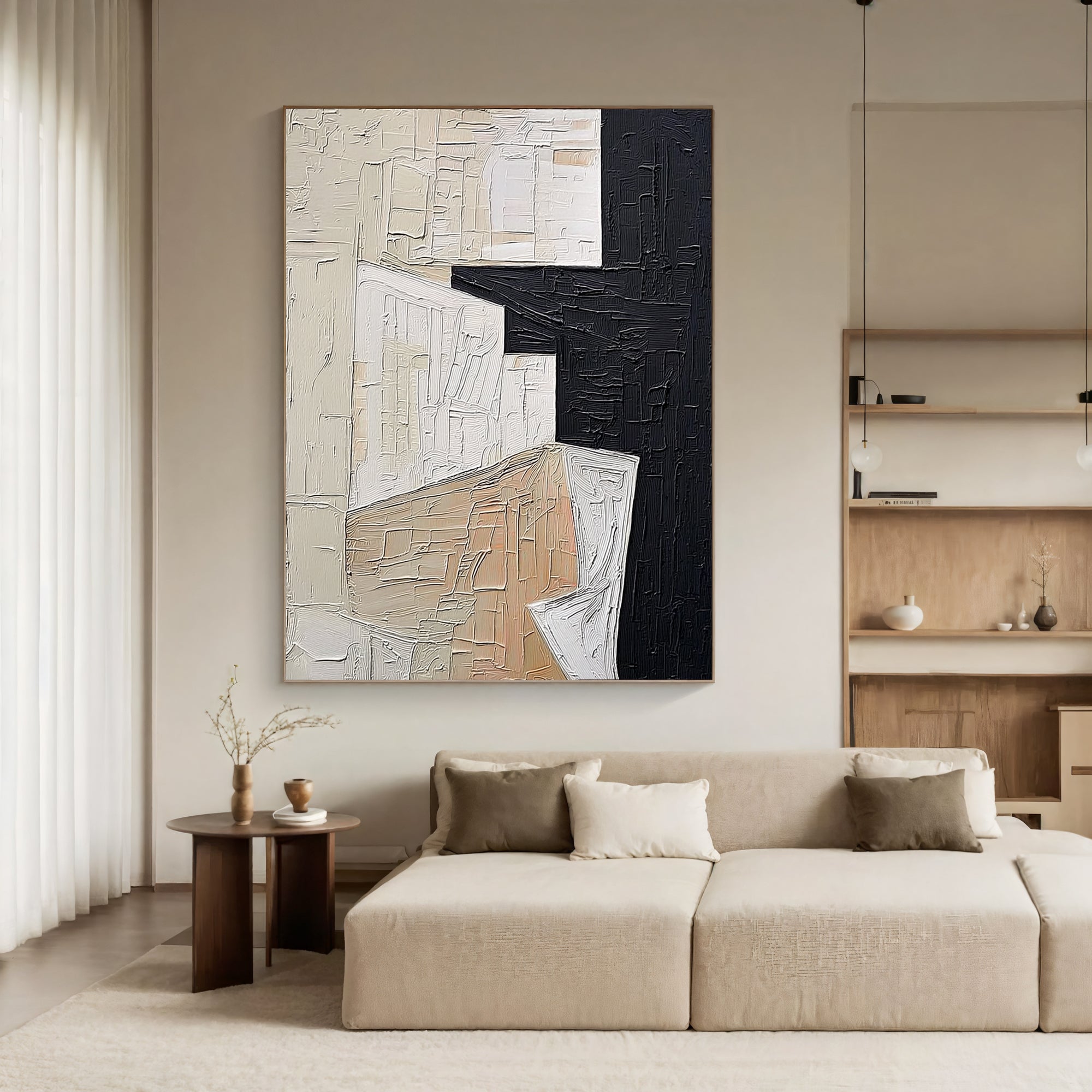 Textured Geometric Depth | Neutral Contrast