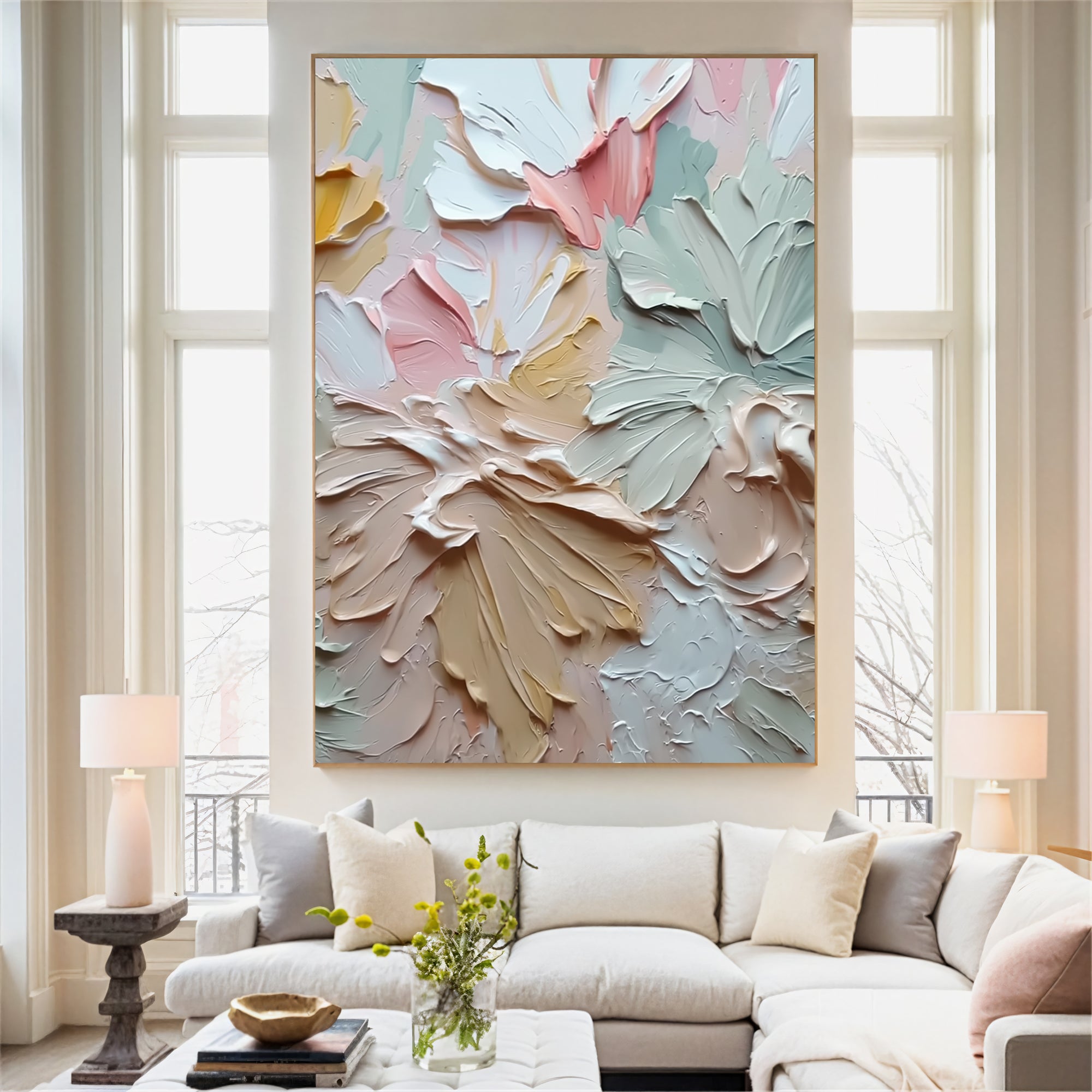 Textured Floral Pastels | Blush Mint