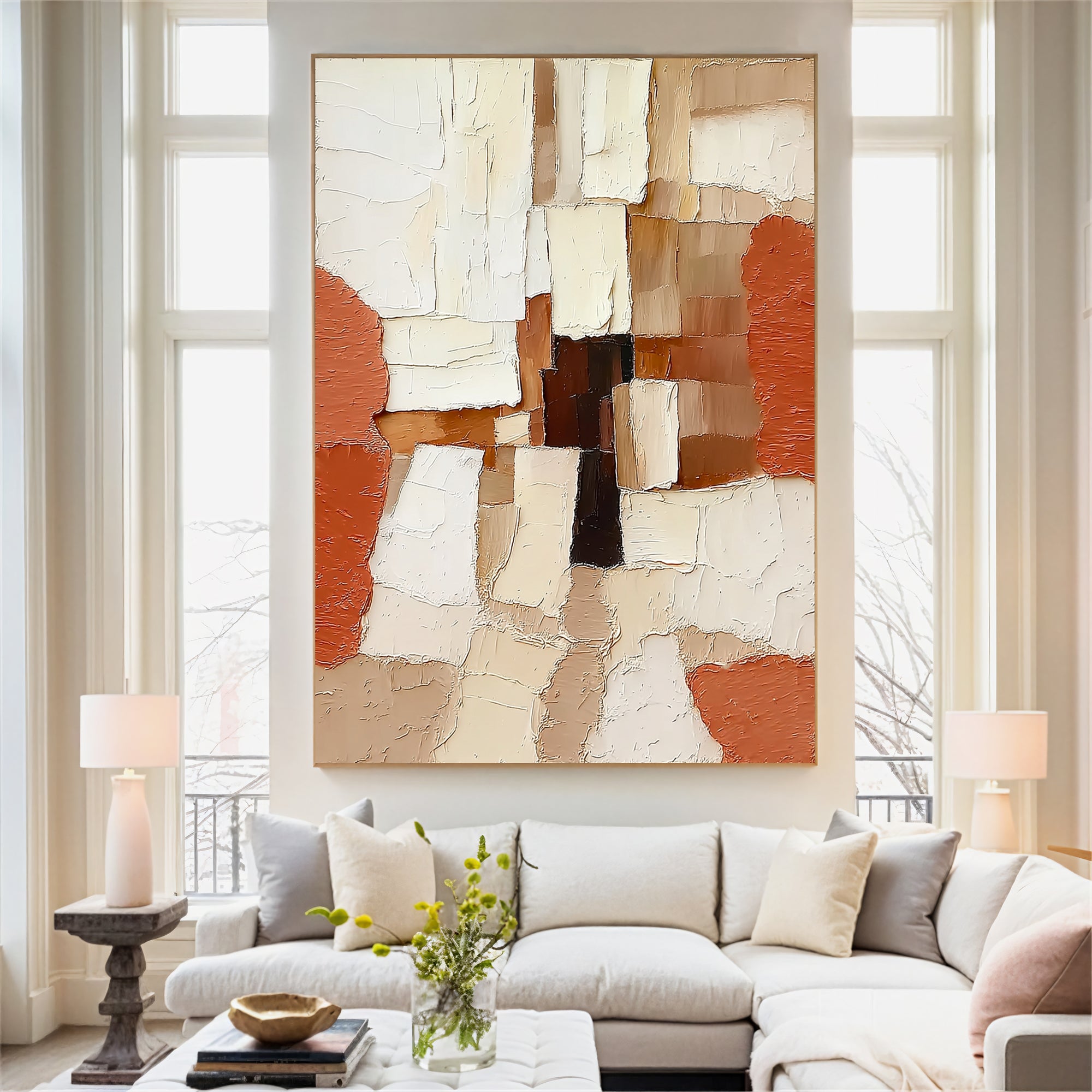 Textured Terracotta Blocks | Cream Rust