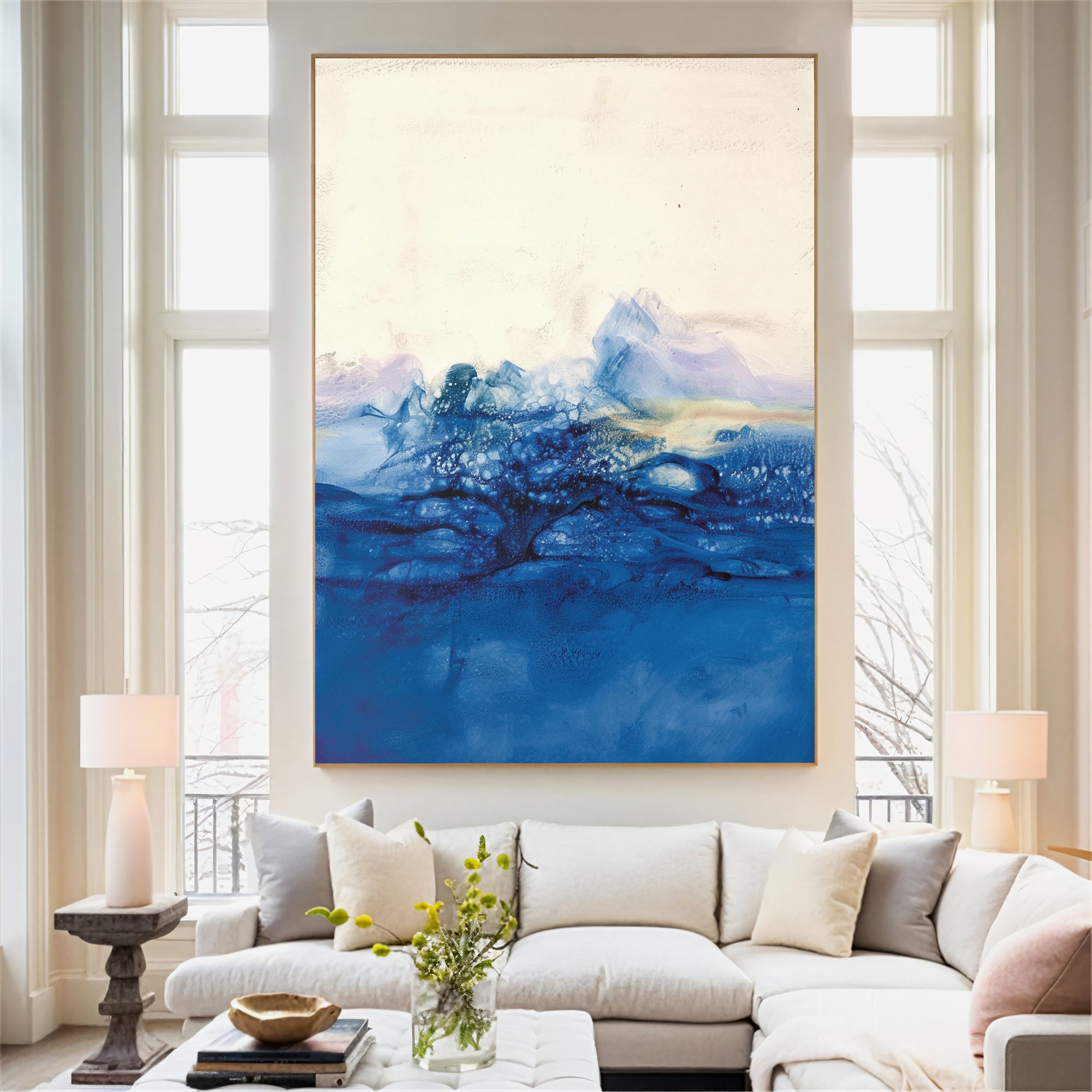 Textured Azure Elegance | Blue White