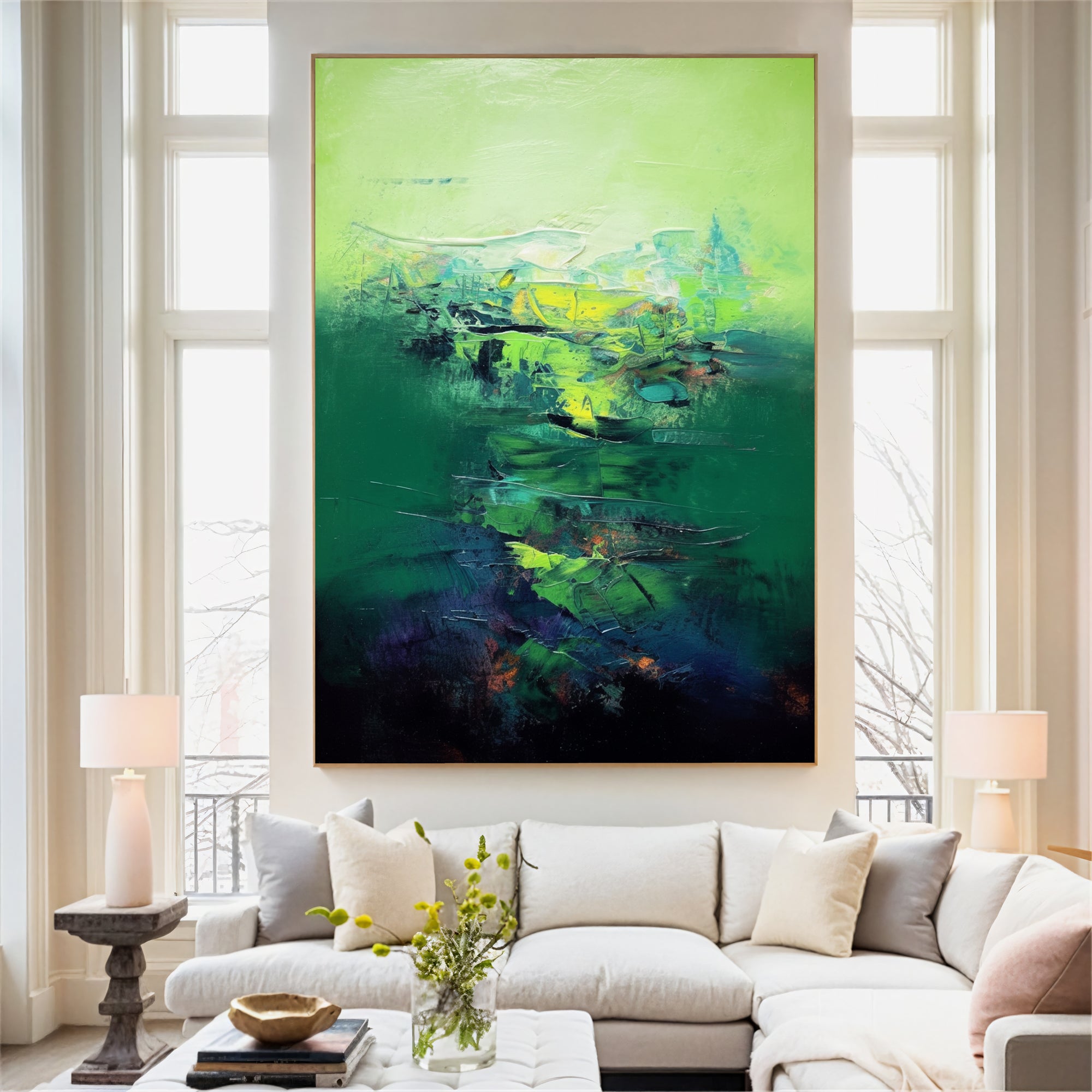 Textured Emerald Opulence | Green Yellow