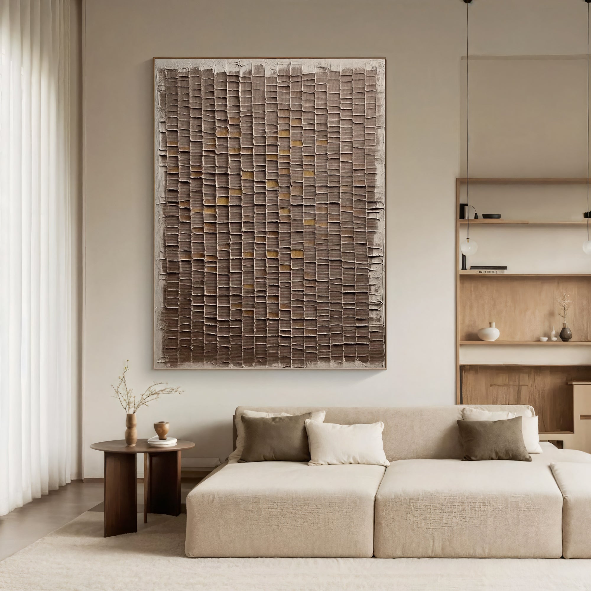 Textured Grid Elegance | Earthy Tones