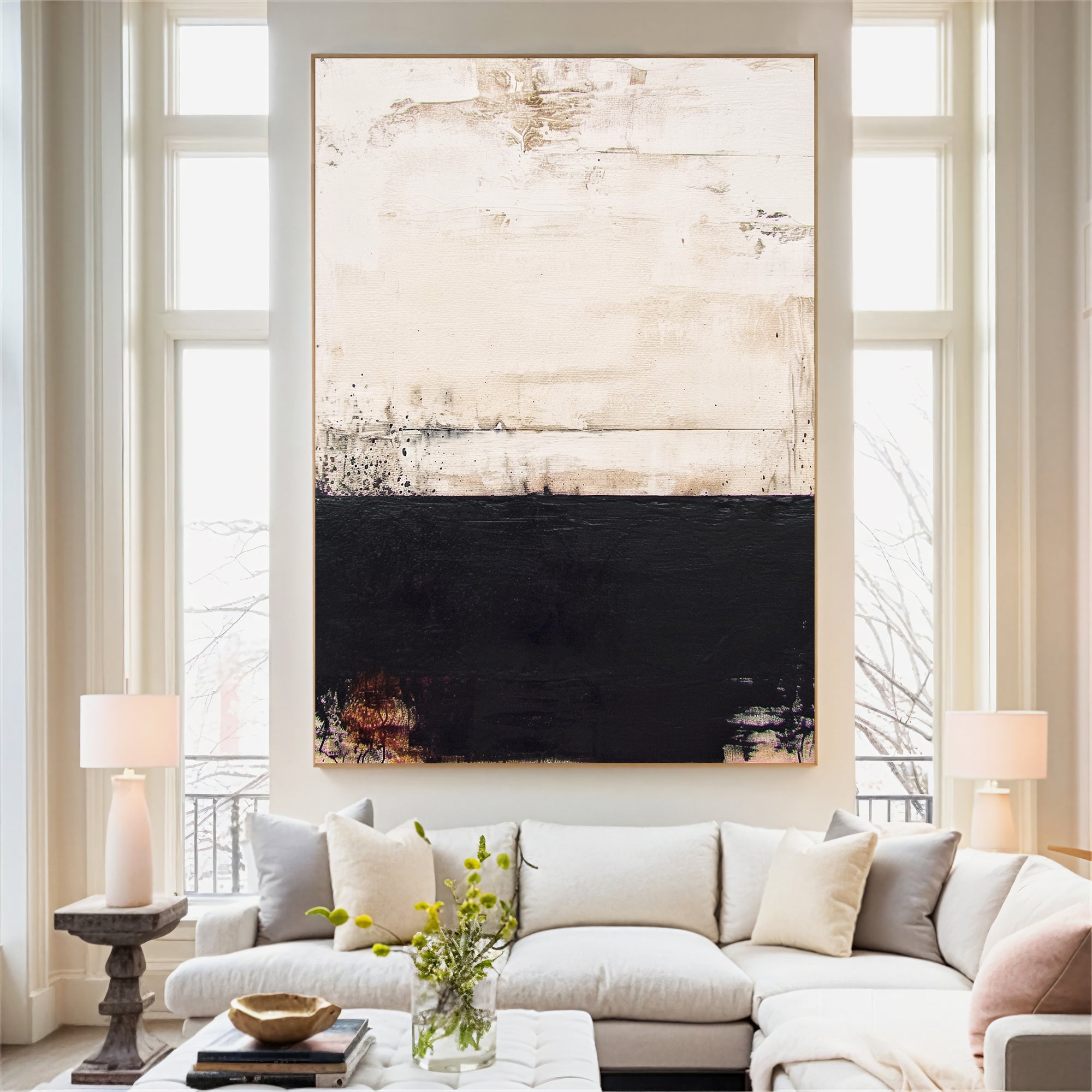 Textured Beige Contrast | Ebony Hues