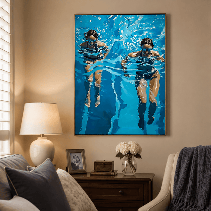 Impressionist Art | Twin Pool Swimmers