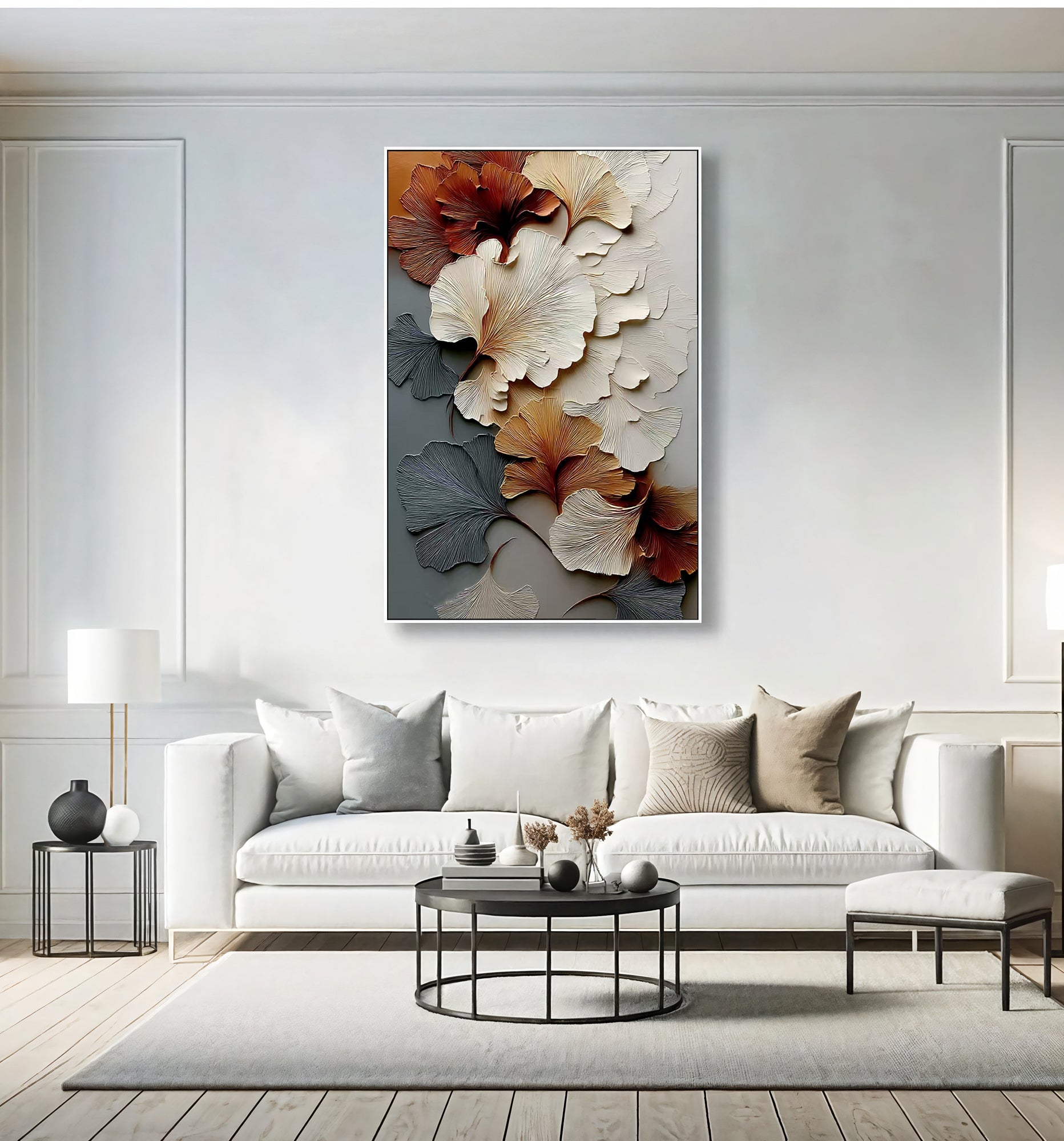 Strukturierte Ginkgo-Überlappung | Sepia-Panache