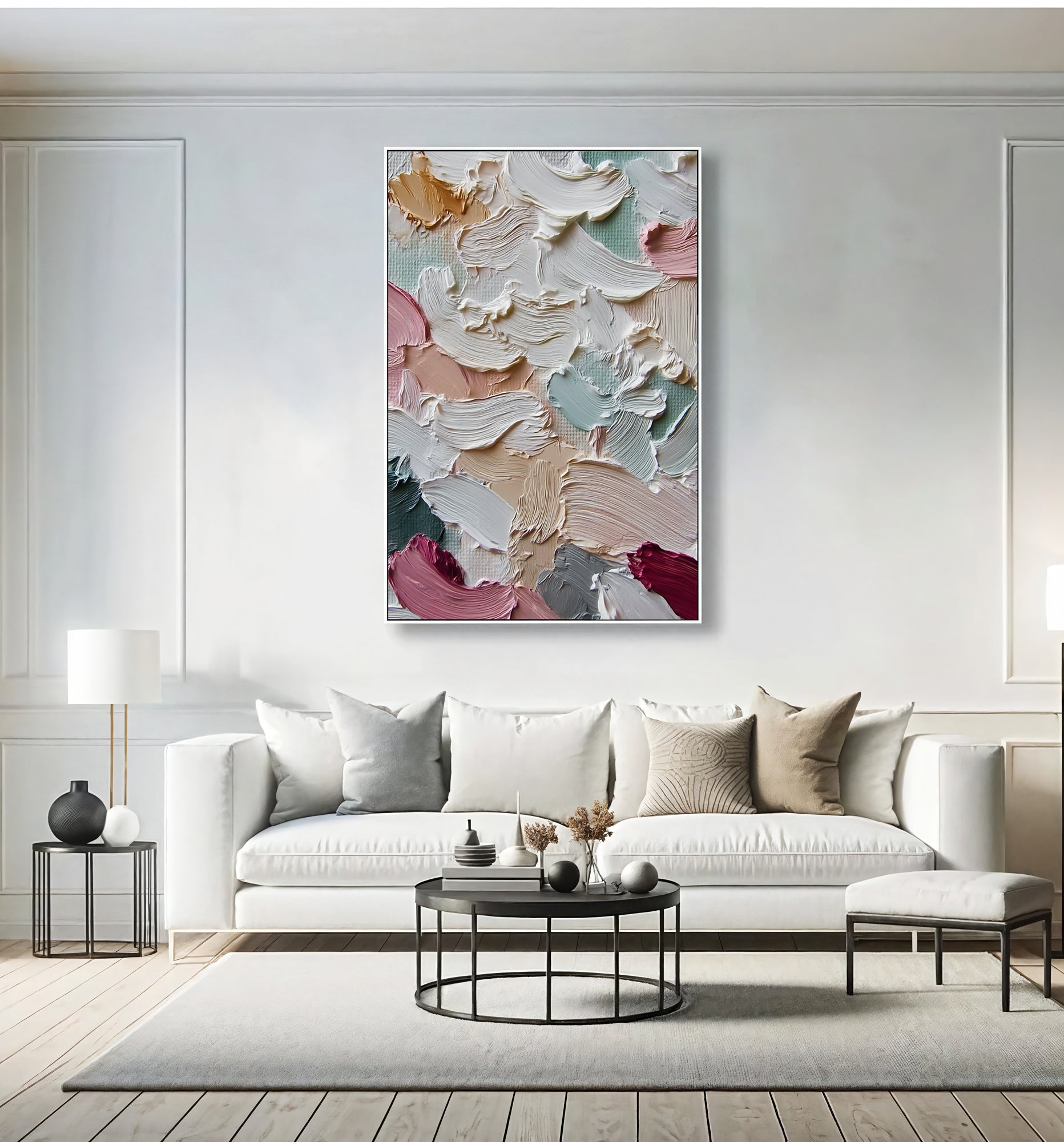 Textured Pastel Undulations | Rouge Accents